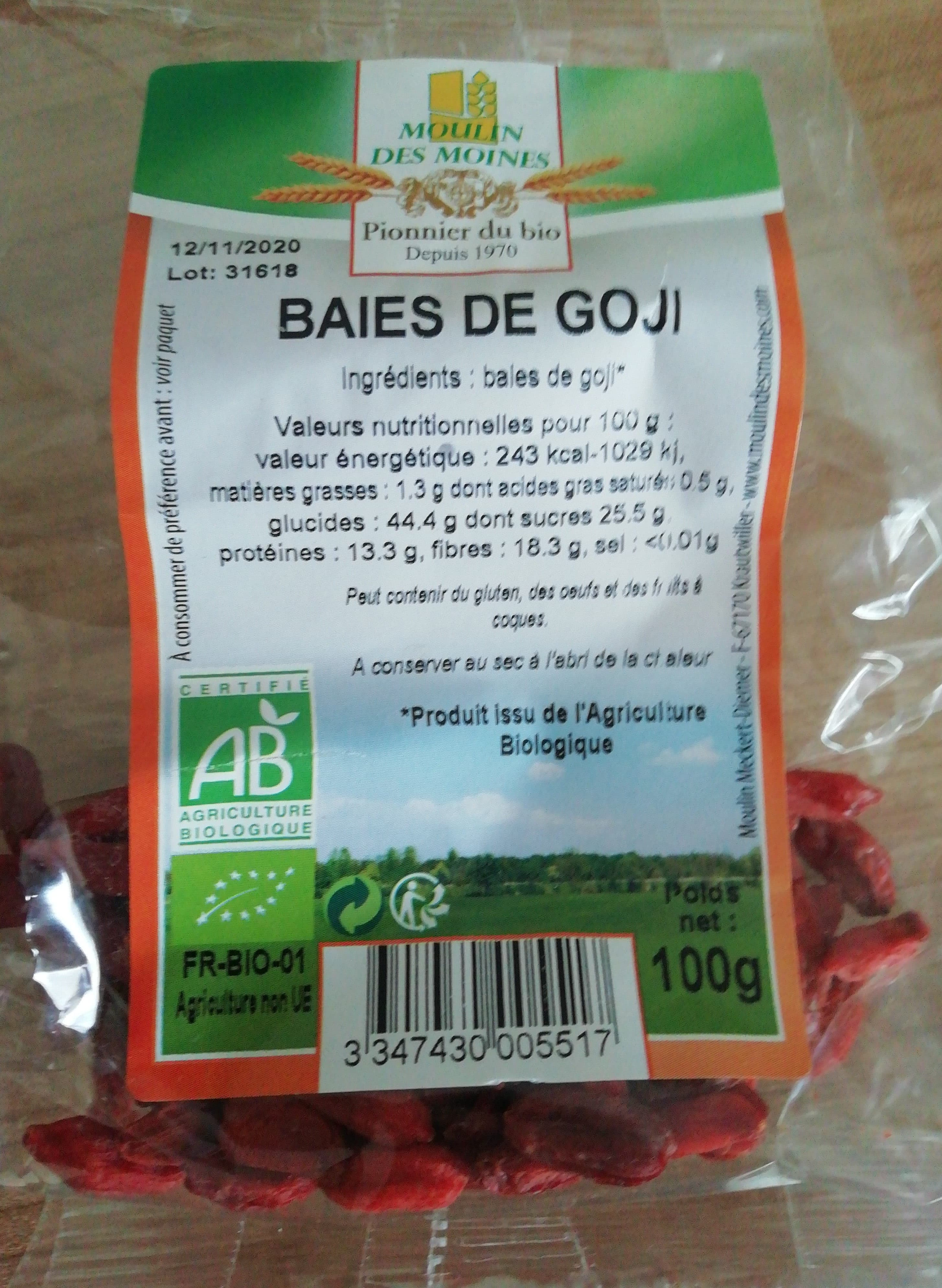 Moulin des moines Baies de goji packshot