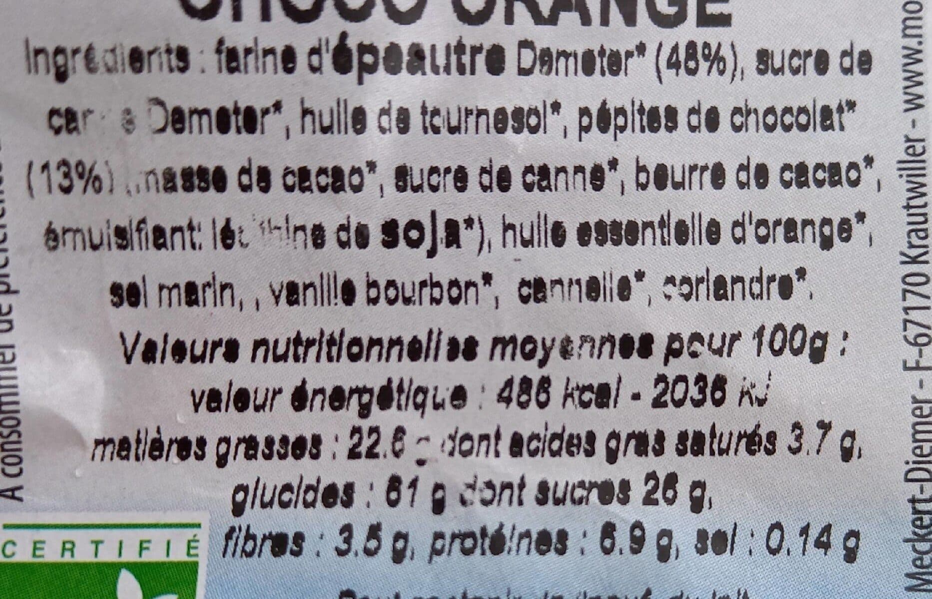 Moulin Des Moines Sablés épeautre choco orange packshot