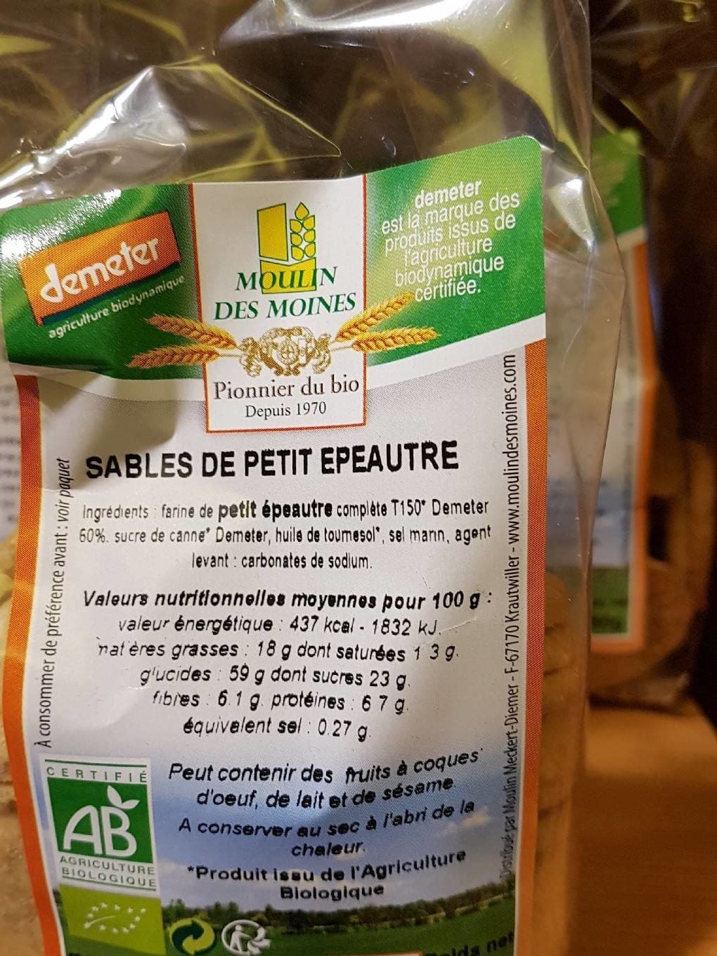 Moulin des Moines Sables de Petit Epeautre packshot
