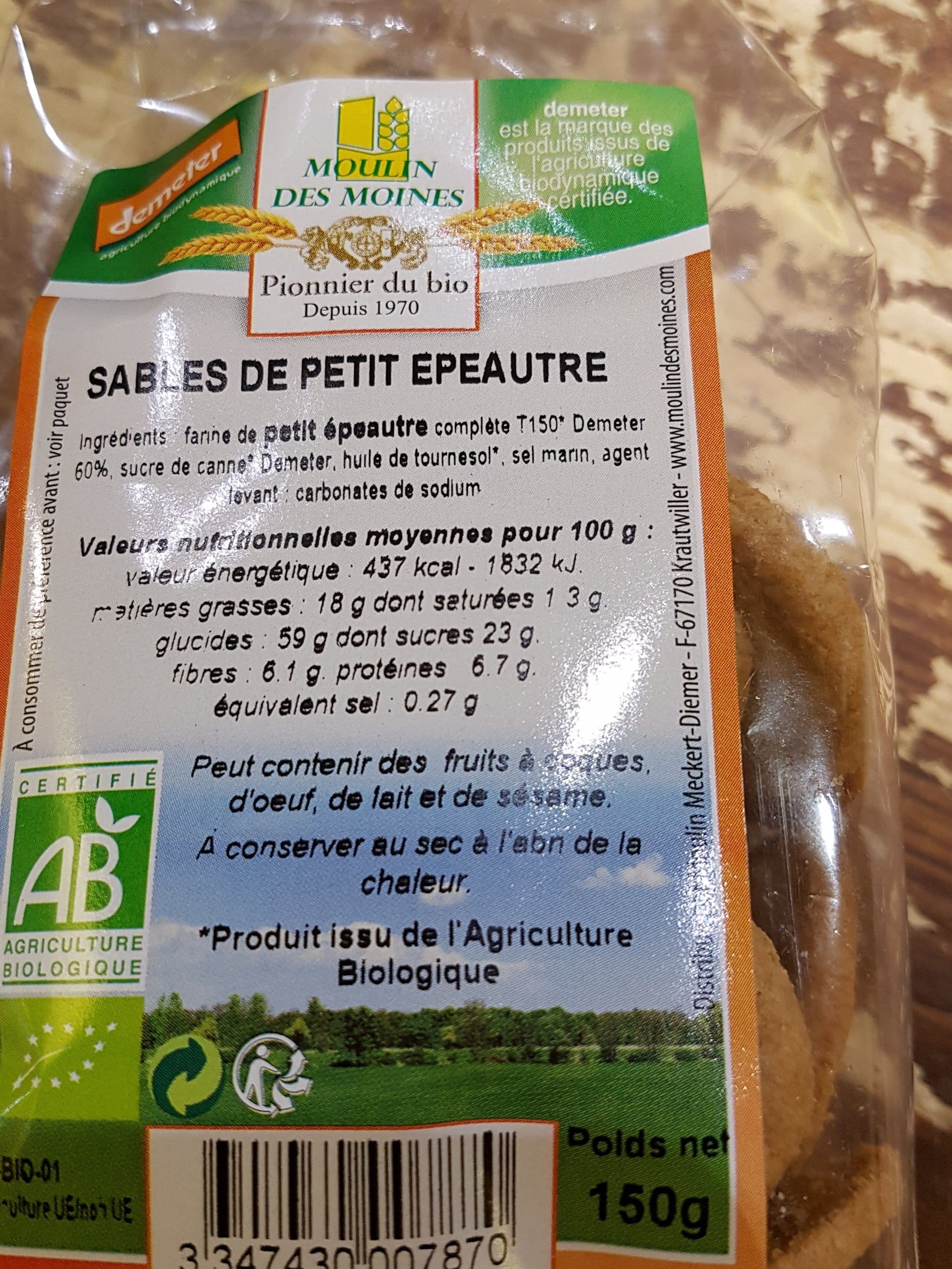 Moulin des Moines Sables de Petit Epeautre packshot