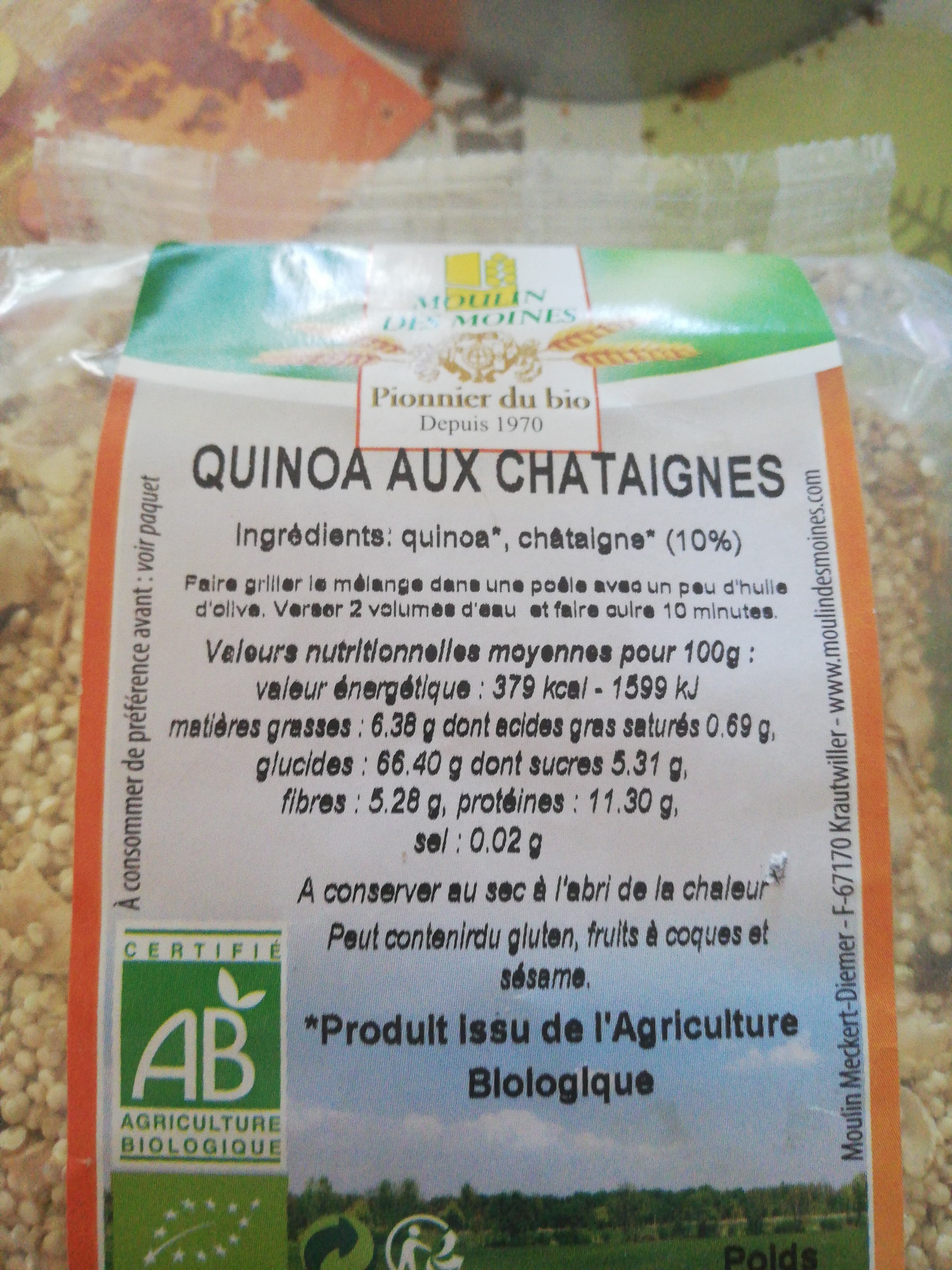Moulin des Moines Quinoa aux Châtaignes packshot