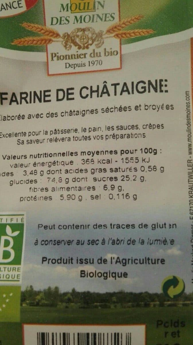 Moulin des moines Farine de châtaigne packshot