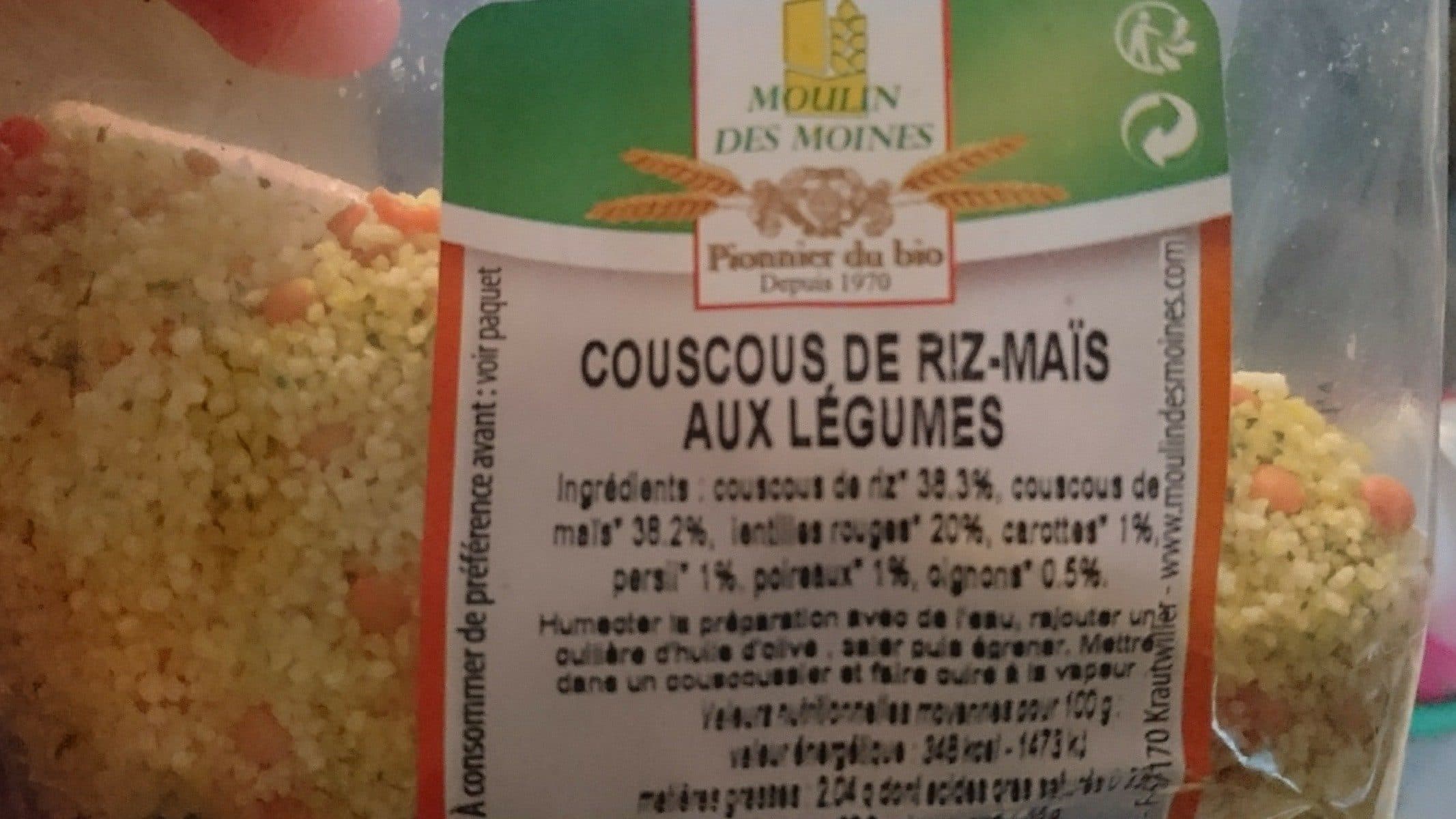Moulin des moines Couscous riz maïs aux légumes packshot