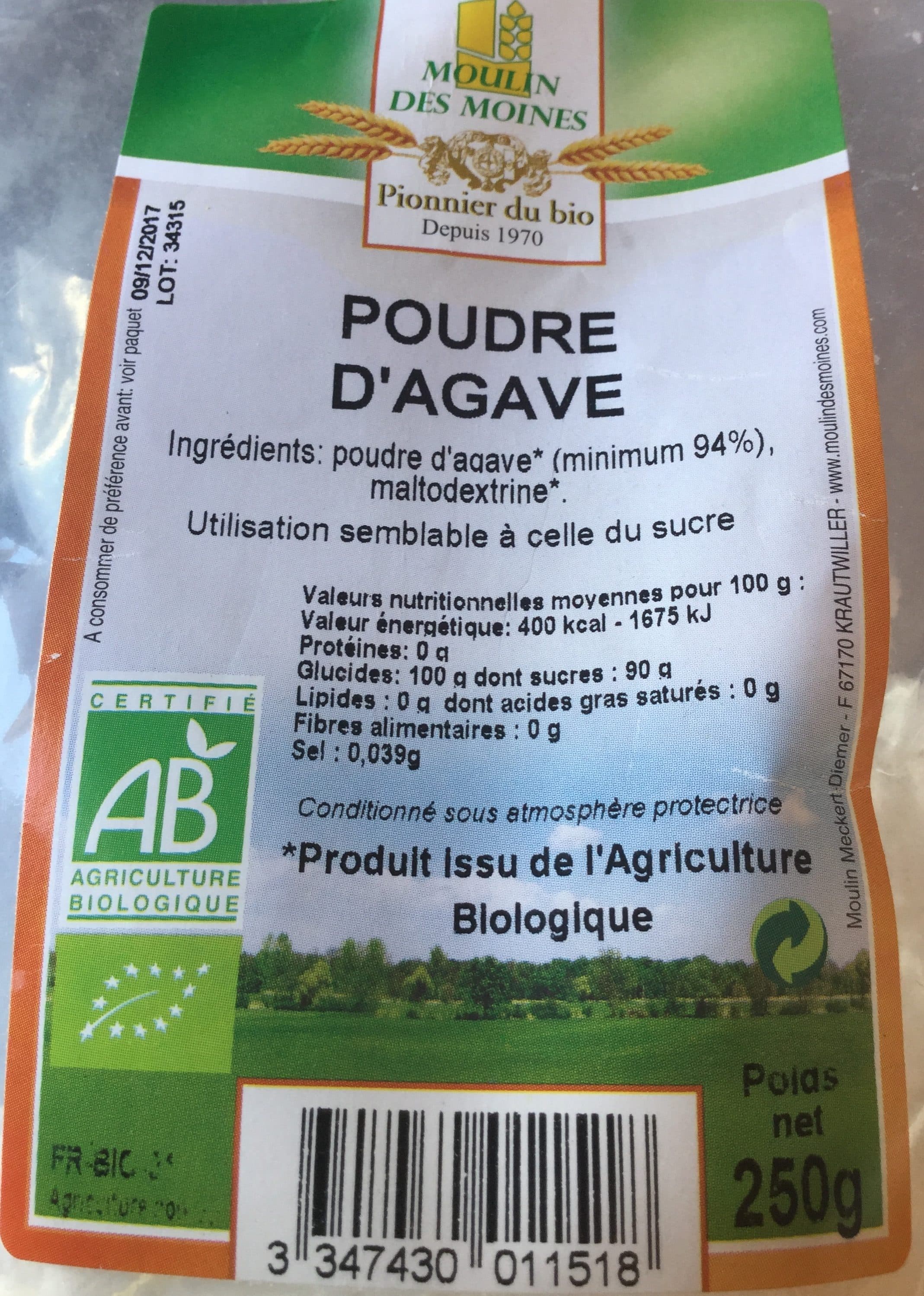 Moulin Des Mondes Poudre D'agave packshot