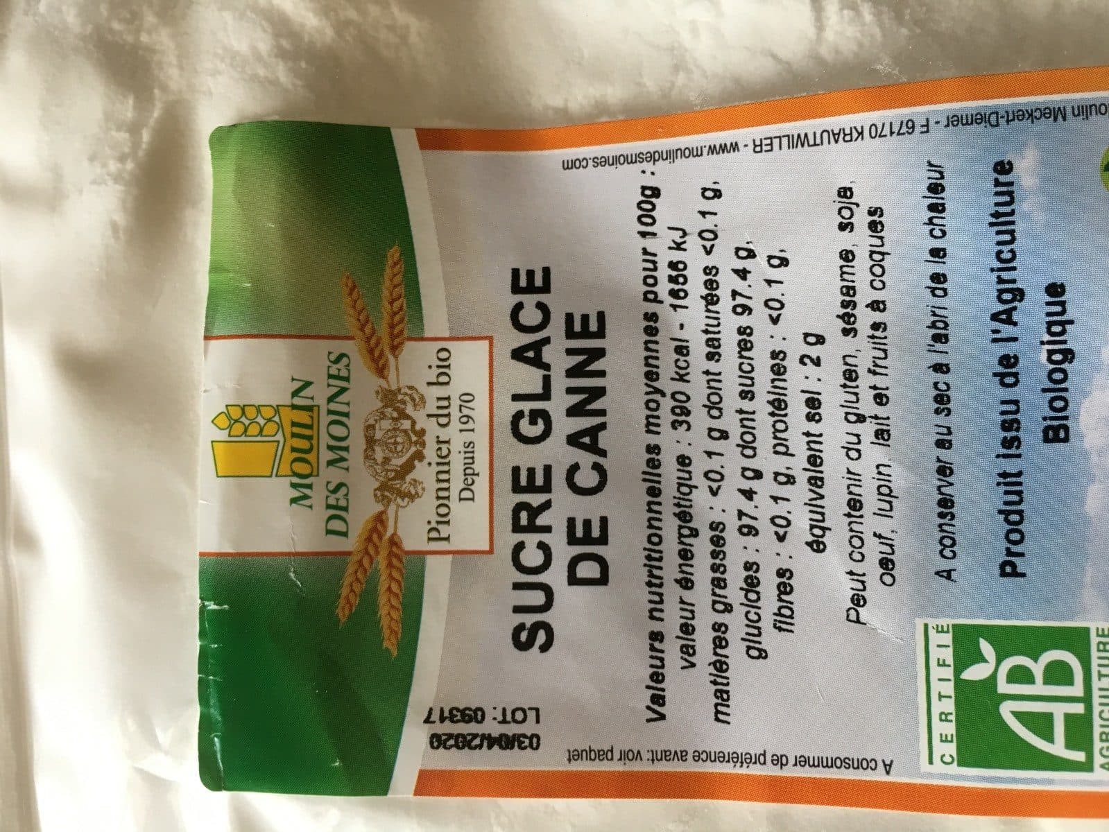 Moulin des Moines Sucre glace de canne packshot