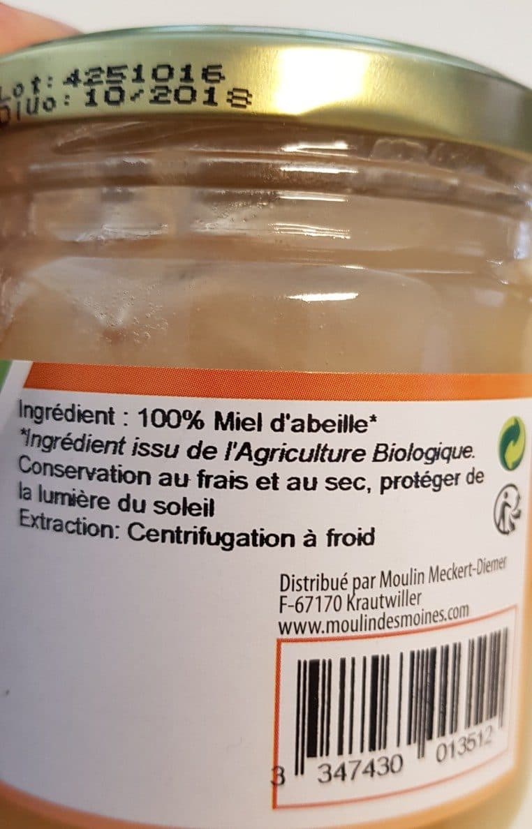Moulin des Moines Miel bio romarin packshot