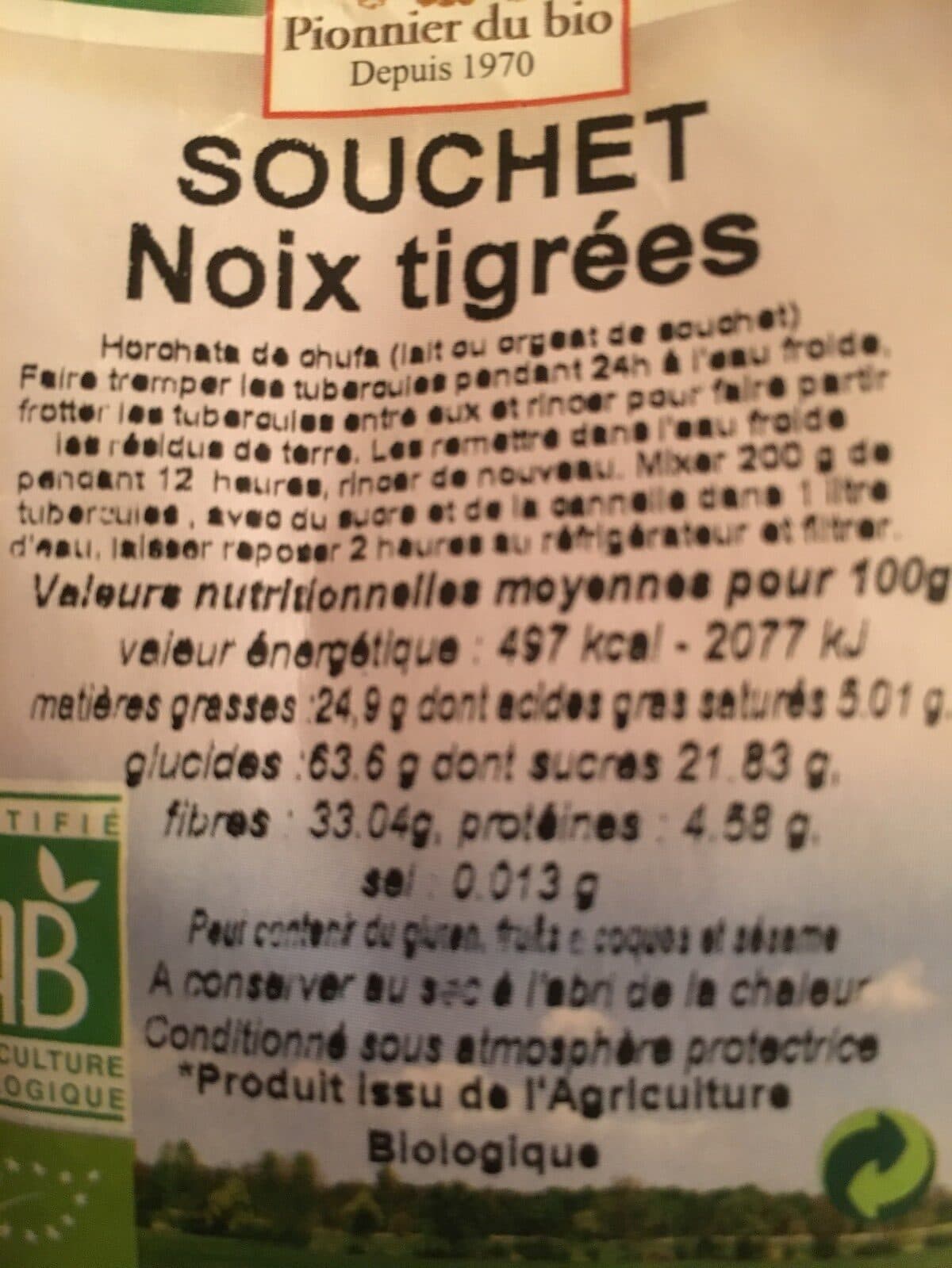 Moulin des moines Souchet noix tigrees packshot