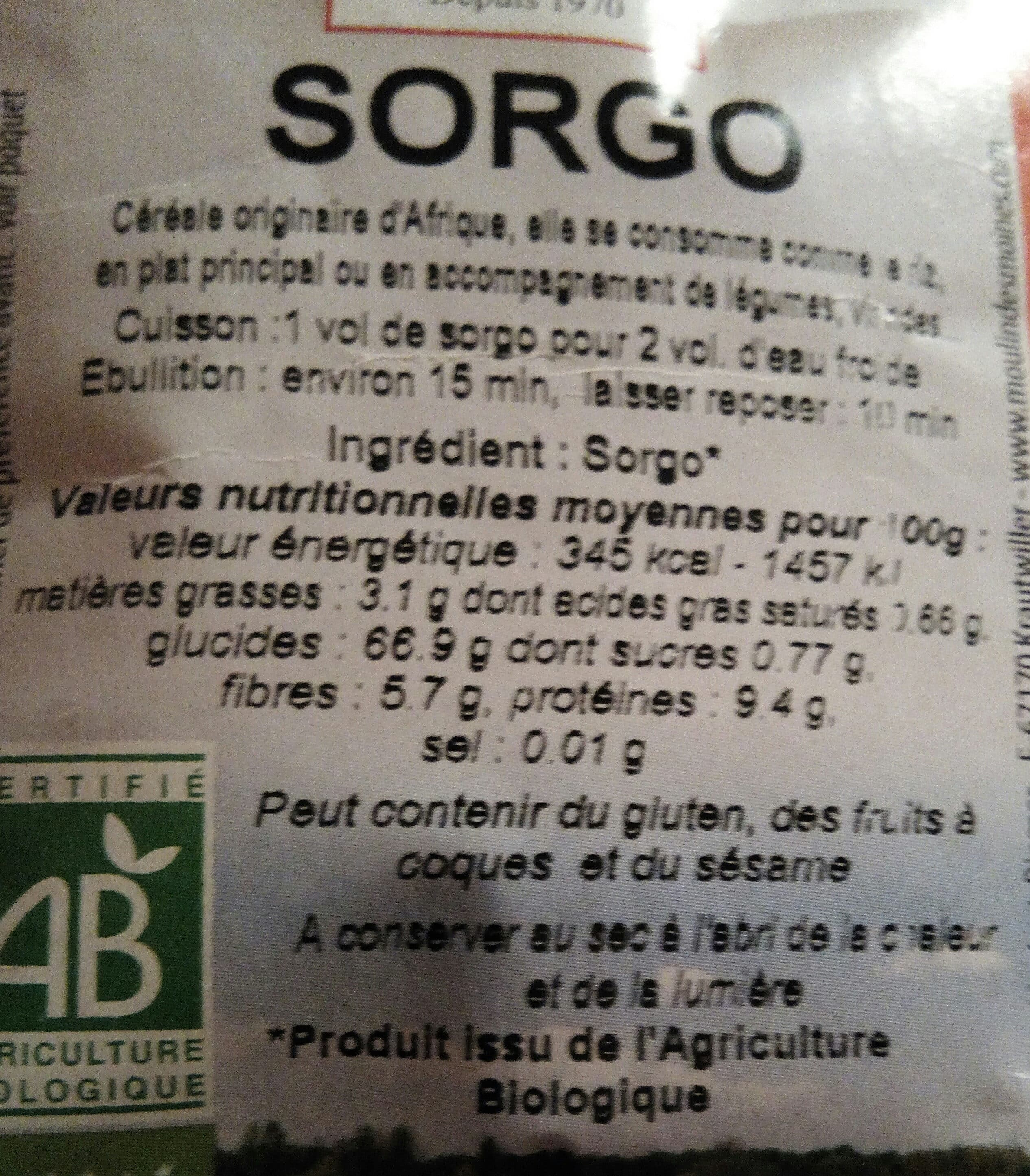 Moulin des moines Céréales Sorgo packshot