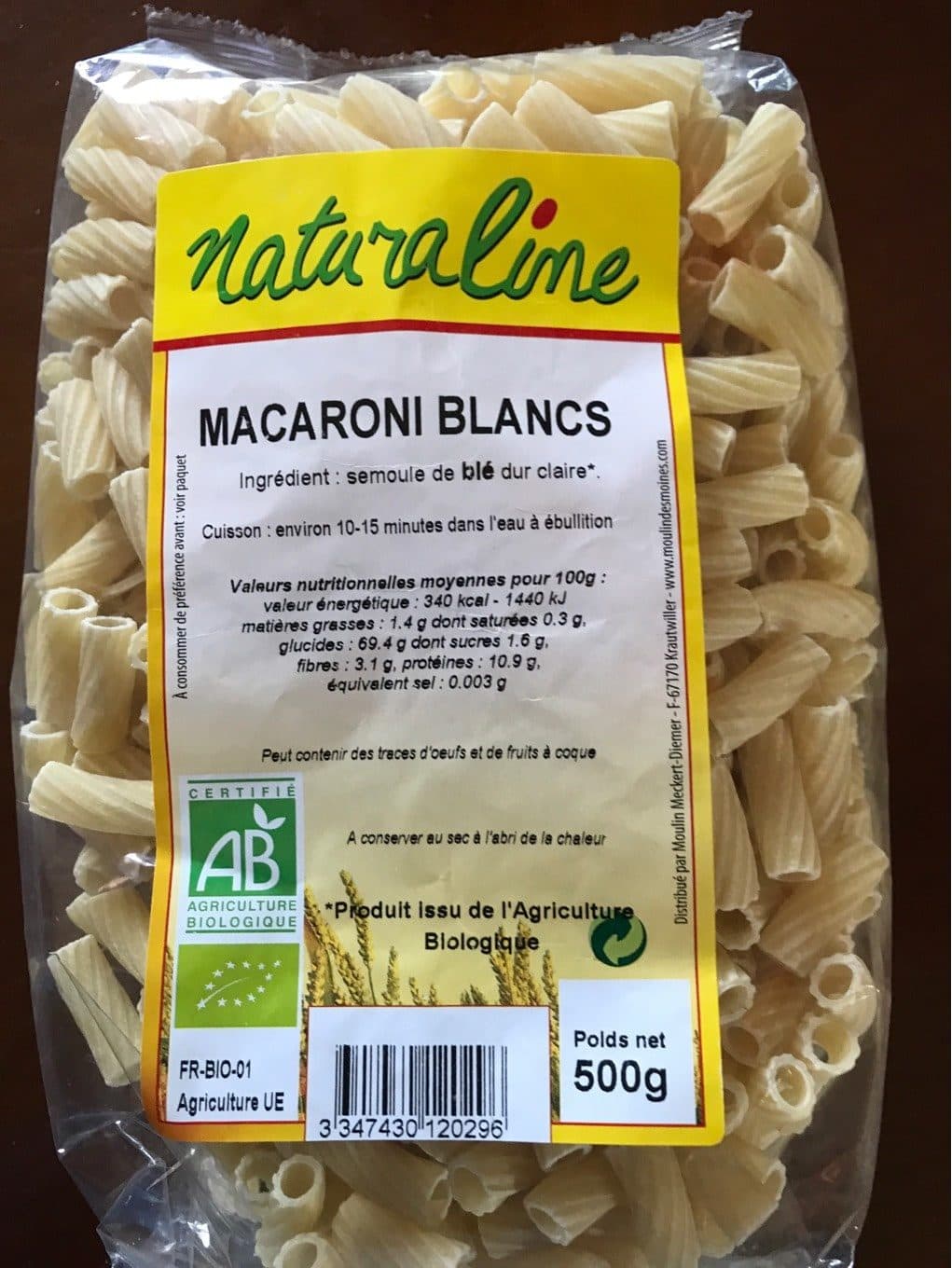 Naturaline Macaroni Blancs Bio packshot