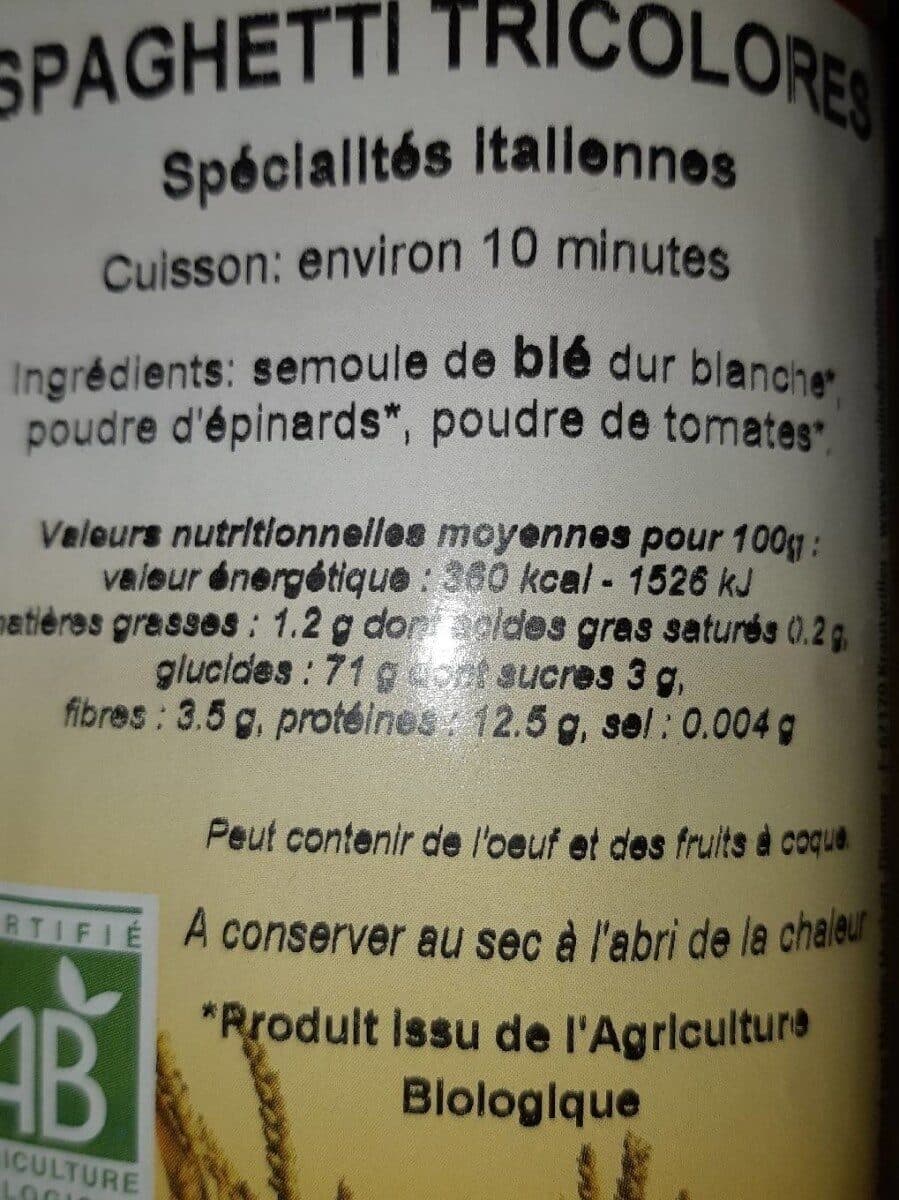 Naturaline Spaghetti tricolores packshot
