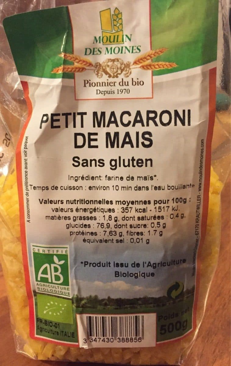 Moulin des moines Petits macaroni de maïs packshot