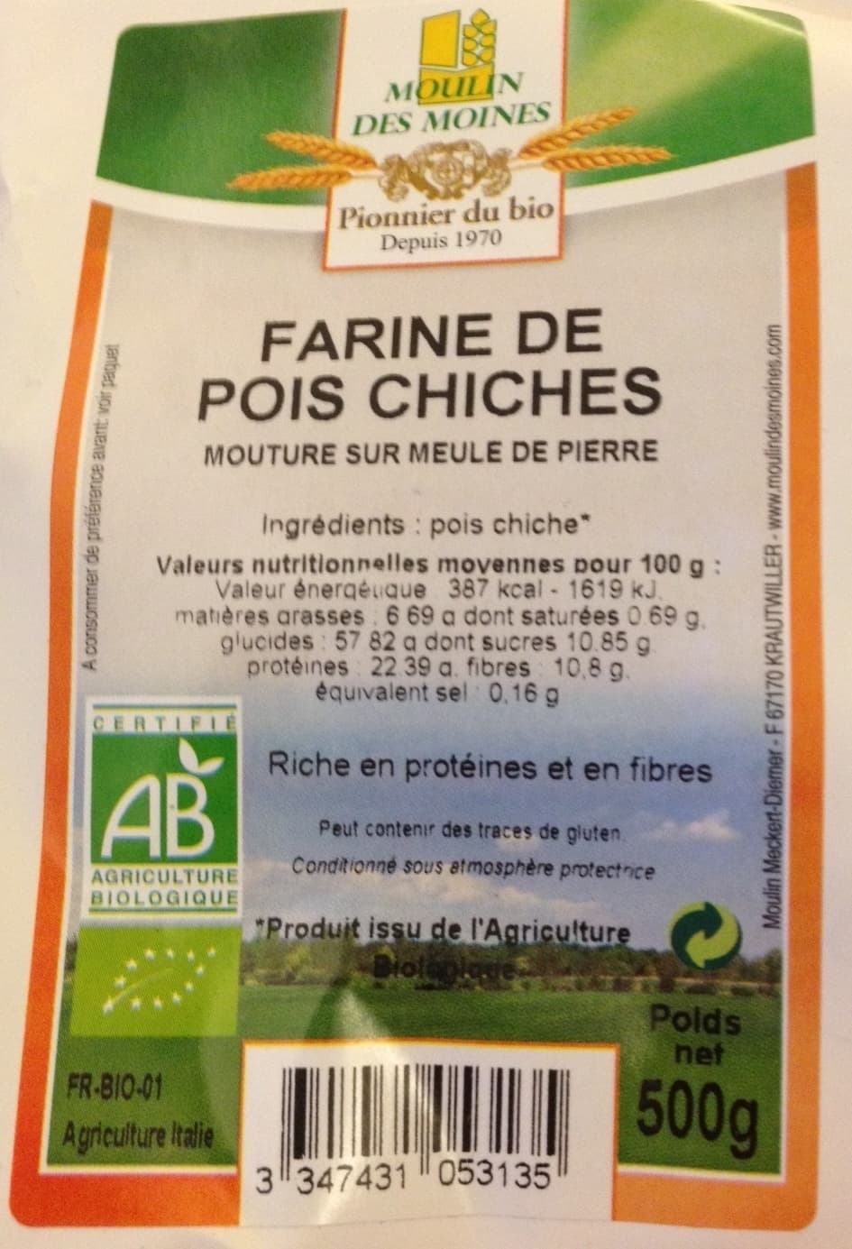 Moulin des Moines Farine de Pois Chiche packshot