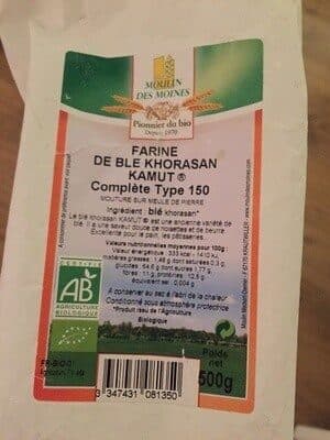 MOULIN DES MOINES FARINE DE BLE KHORASAN KAMUT Complète type 150 packshot