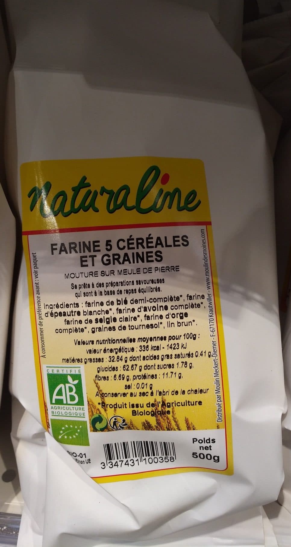 Moulin des Moines Farine 5 Céréales et Graines packshot
