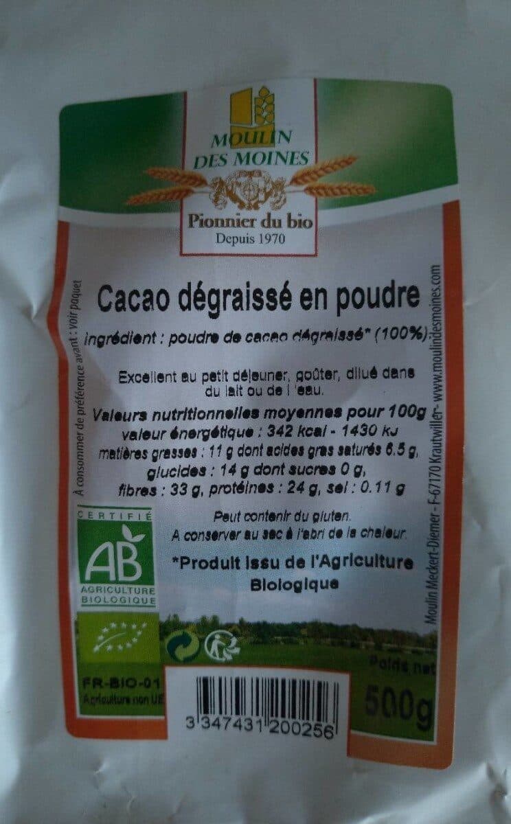 Moulin des moines Cacao dégraissé en poudre packshot