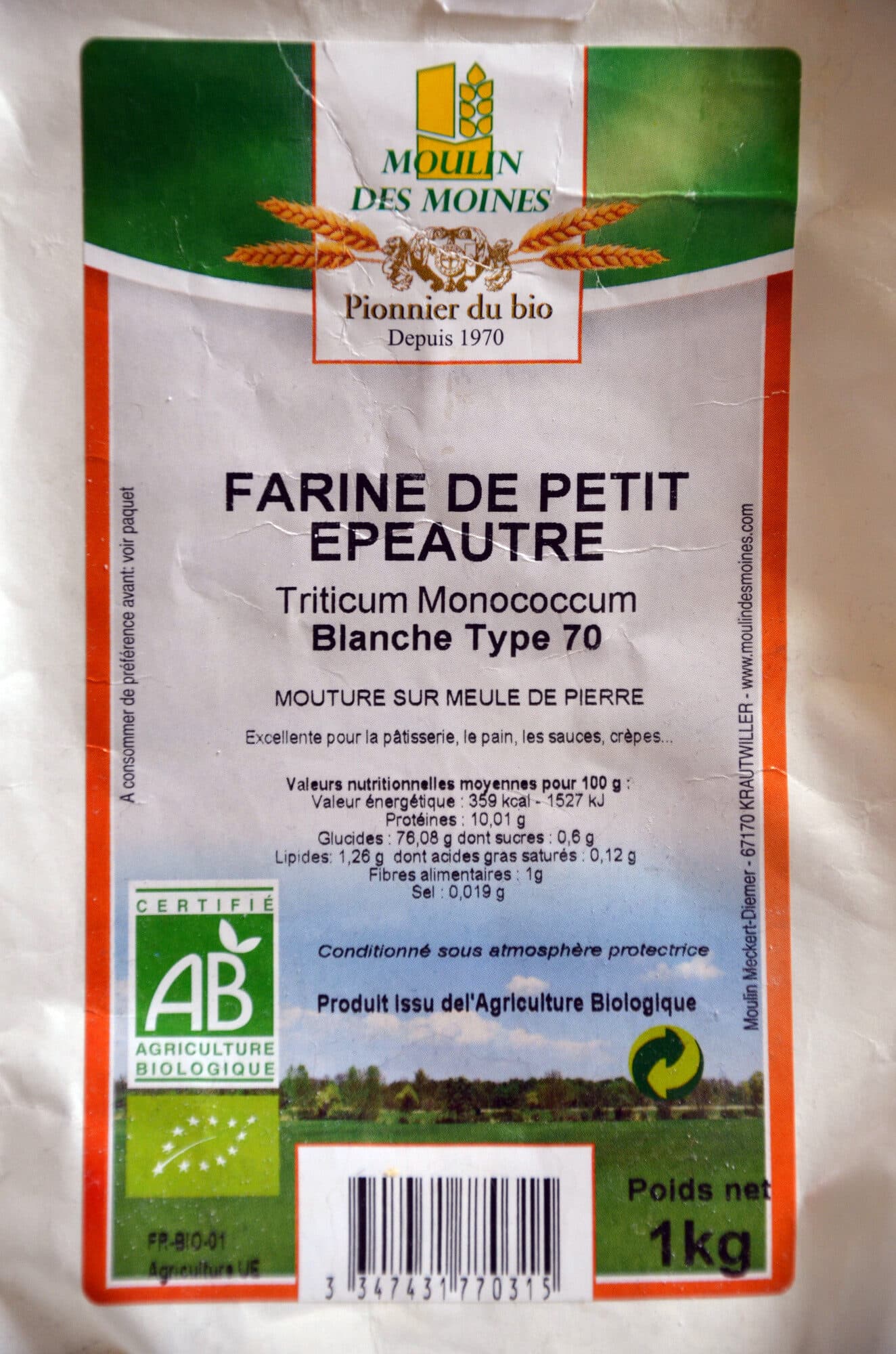 Moulin des moines Farine de petit épeautre type 70 packshot