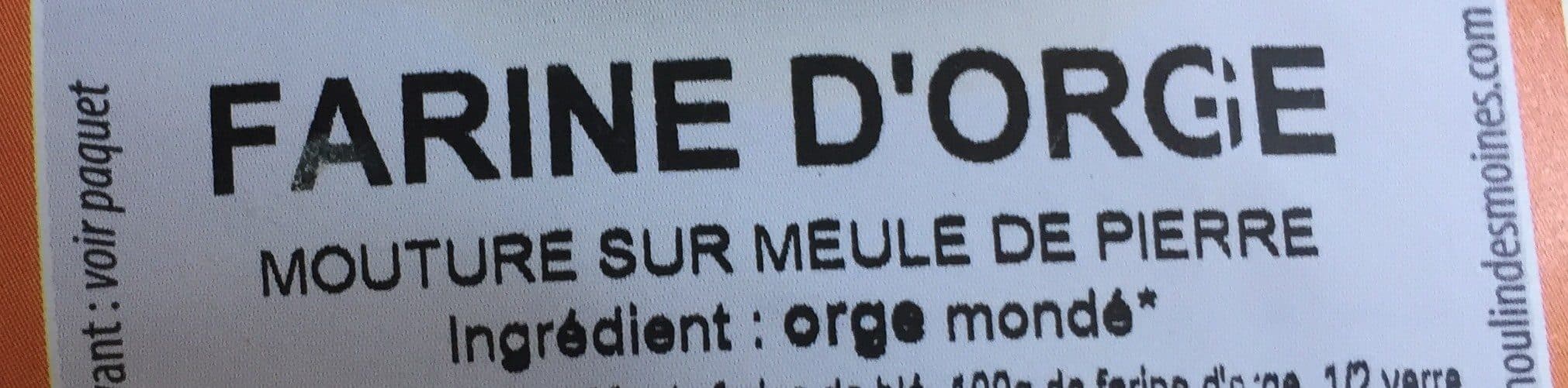 Moulin des Moines Farine d'Orge packshot