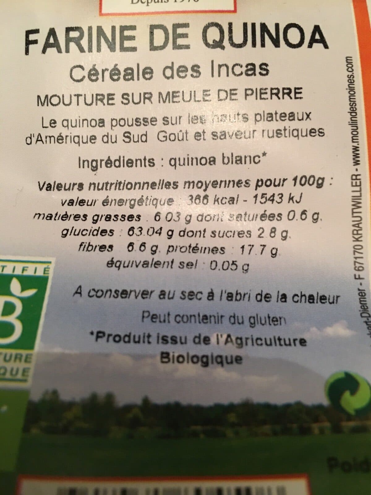 Moulin des moines Farine de quinoa packshot