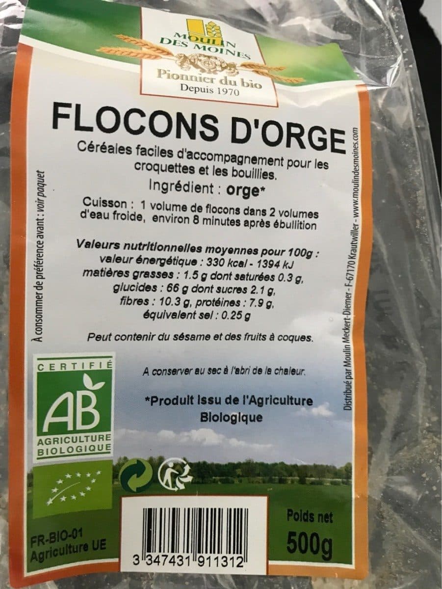 Moulin des Moines Flocons d'orge packshot