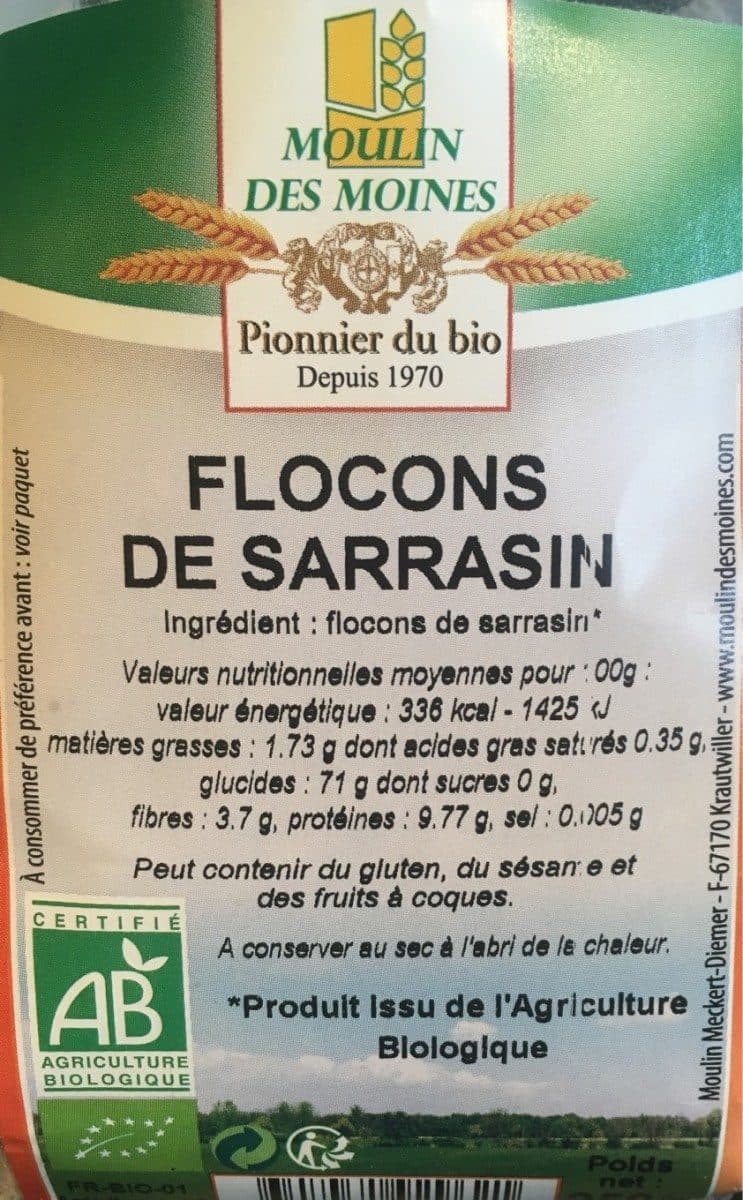 Moulin des moines Flocons de Sarrasin packshot