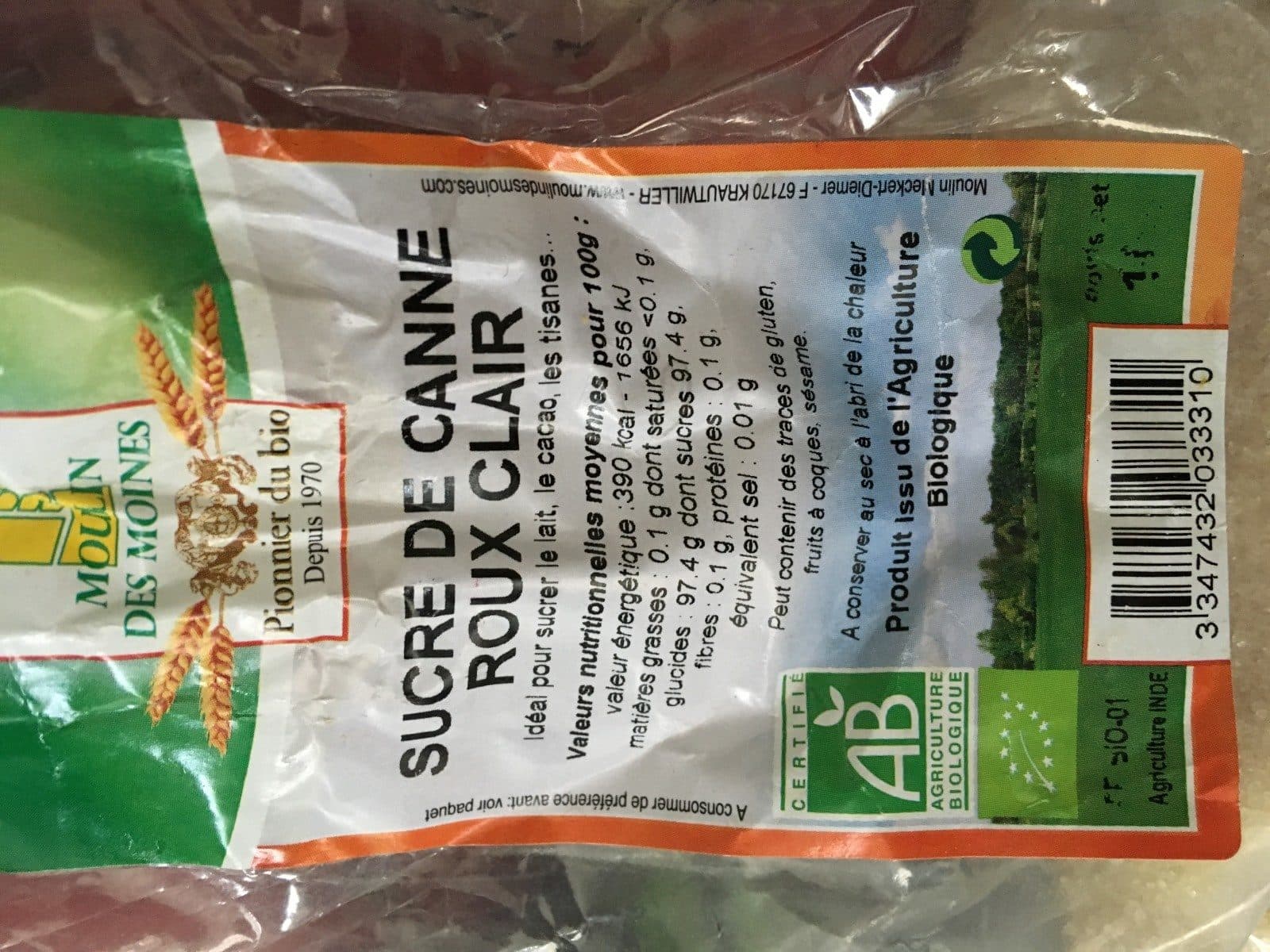 Moulin des moines Sucre de canne roux clair packshot