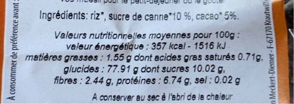 Moulin des Moines Riz soufflé caramelisé cacaoté packshot