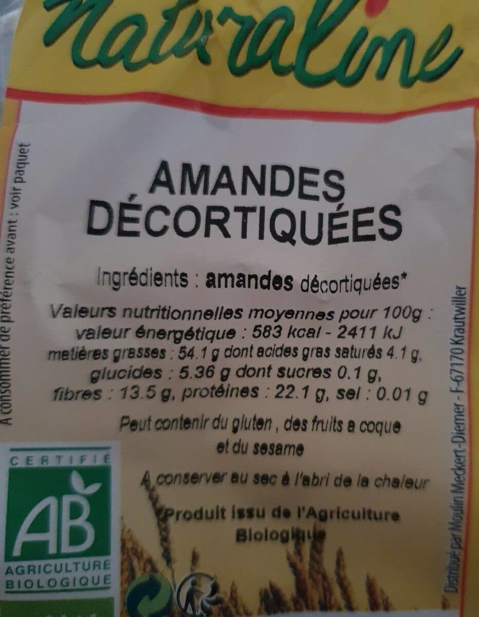 Naturaline Bio Amandes Decortiquees packshot