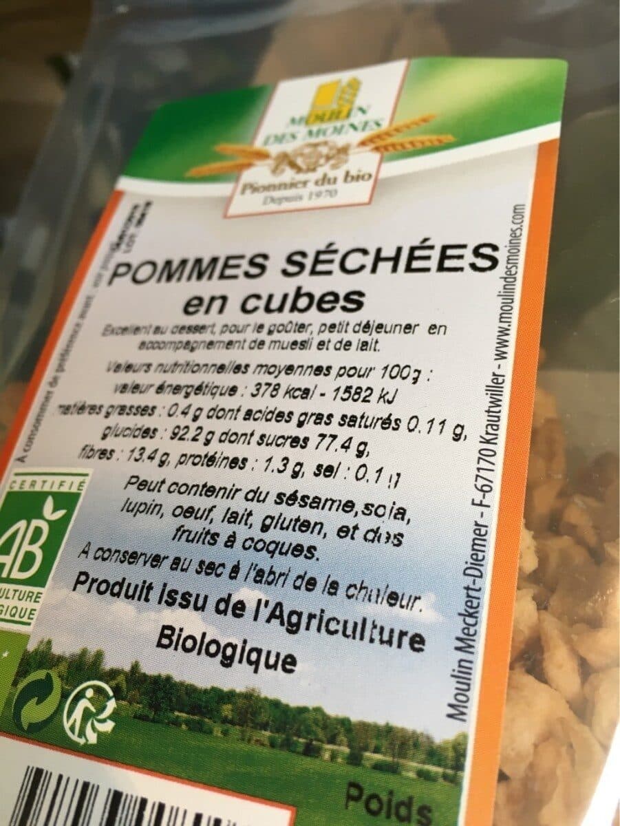 Moulin des moines Pommes séchées en cubes packshot