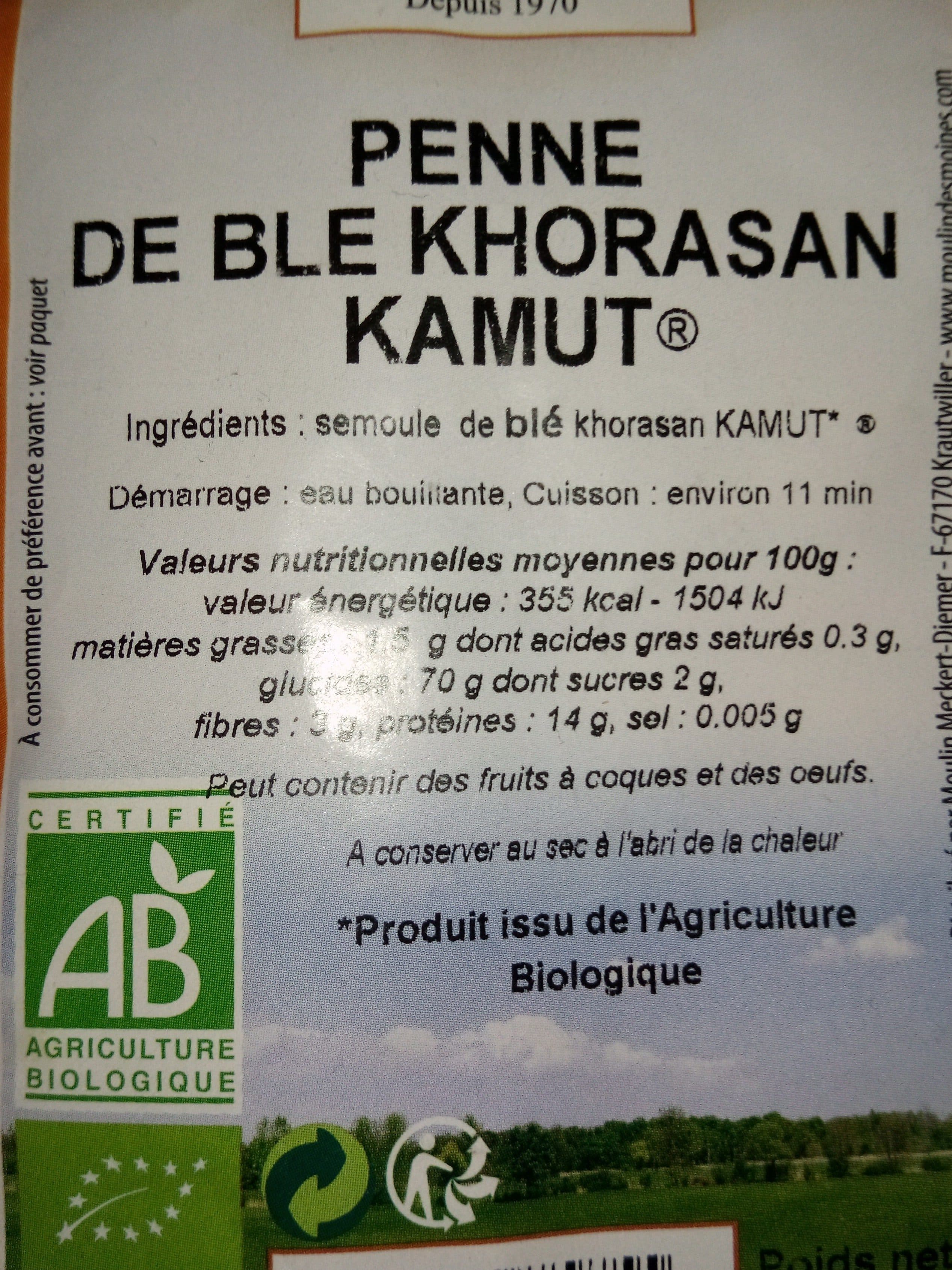 Moulin Des Moines Penné de blé khorasan KAMUT packshot