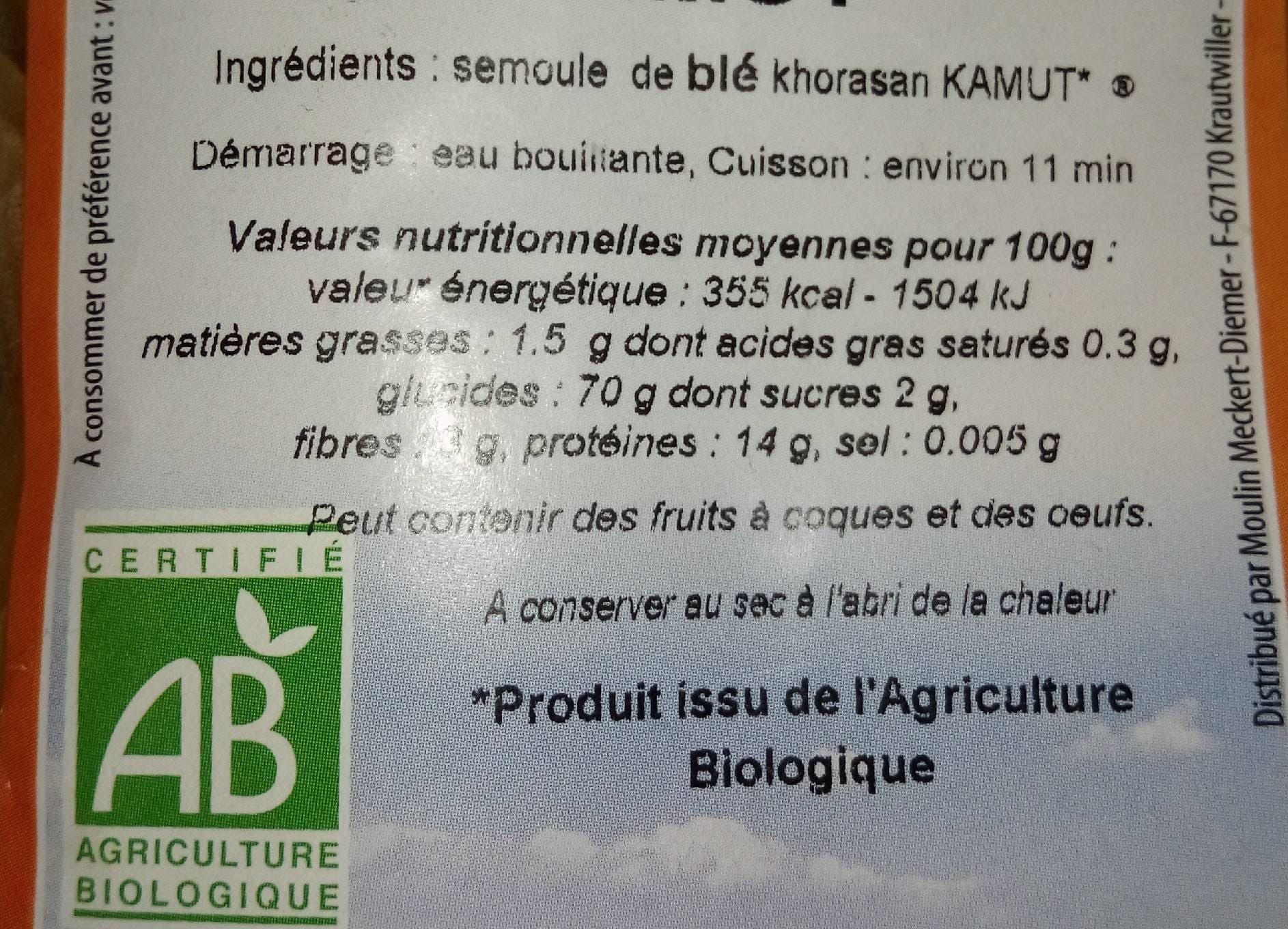 Moulin Des Moines Penné de blé khorasan KAMUT packshot