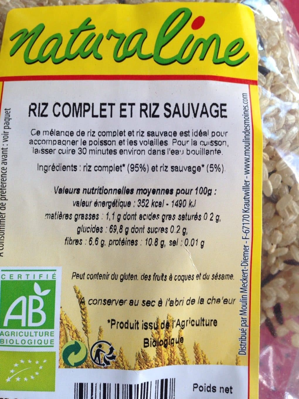 Naturaline Riz complet et sauvage packshot