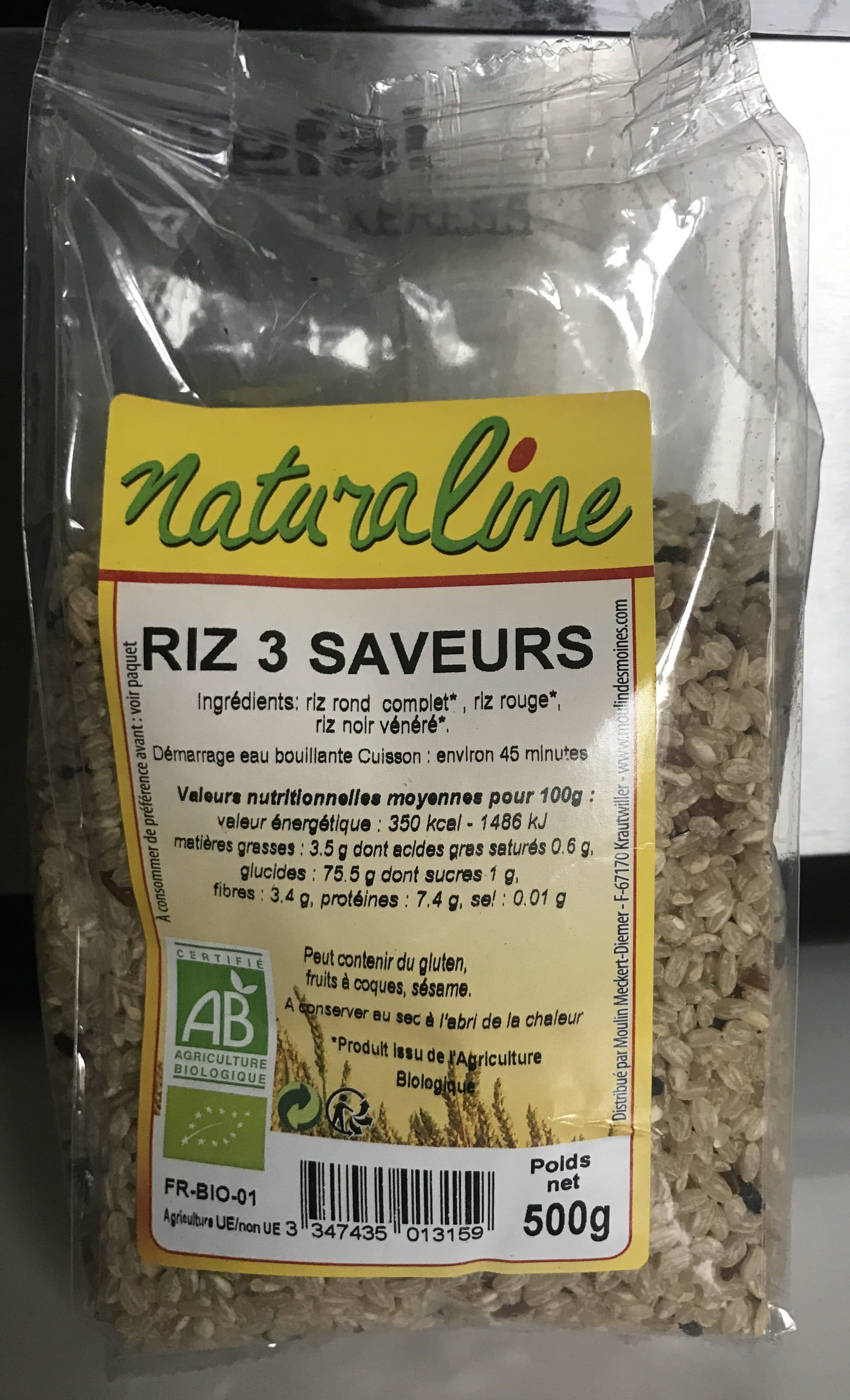 Moulin des moines Riz 3 Saveurs packshot