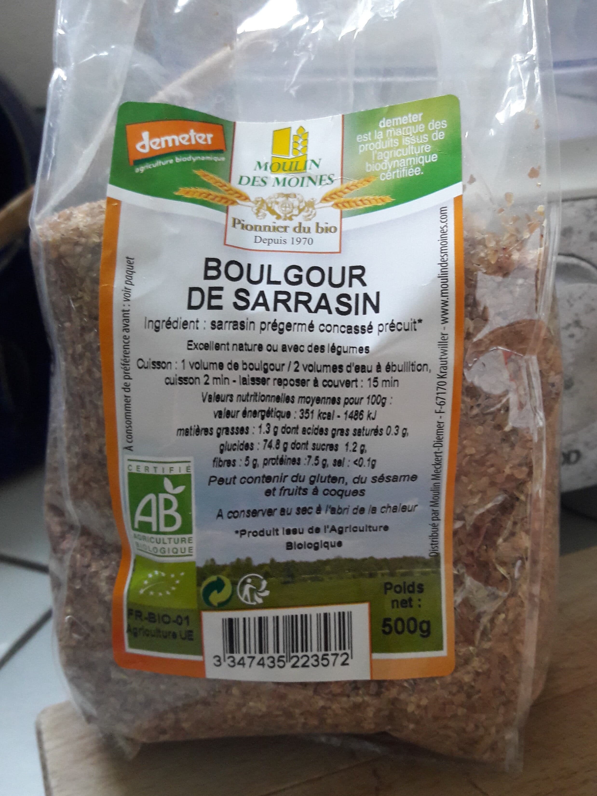 Moulin des moines Boulgour de sarrasin packshot