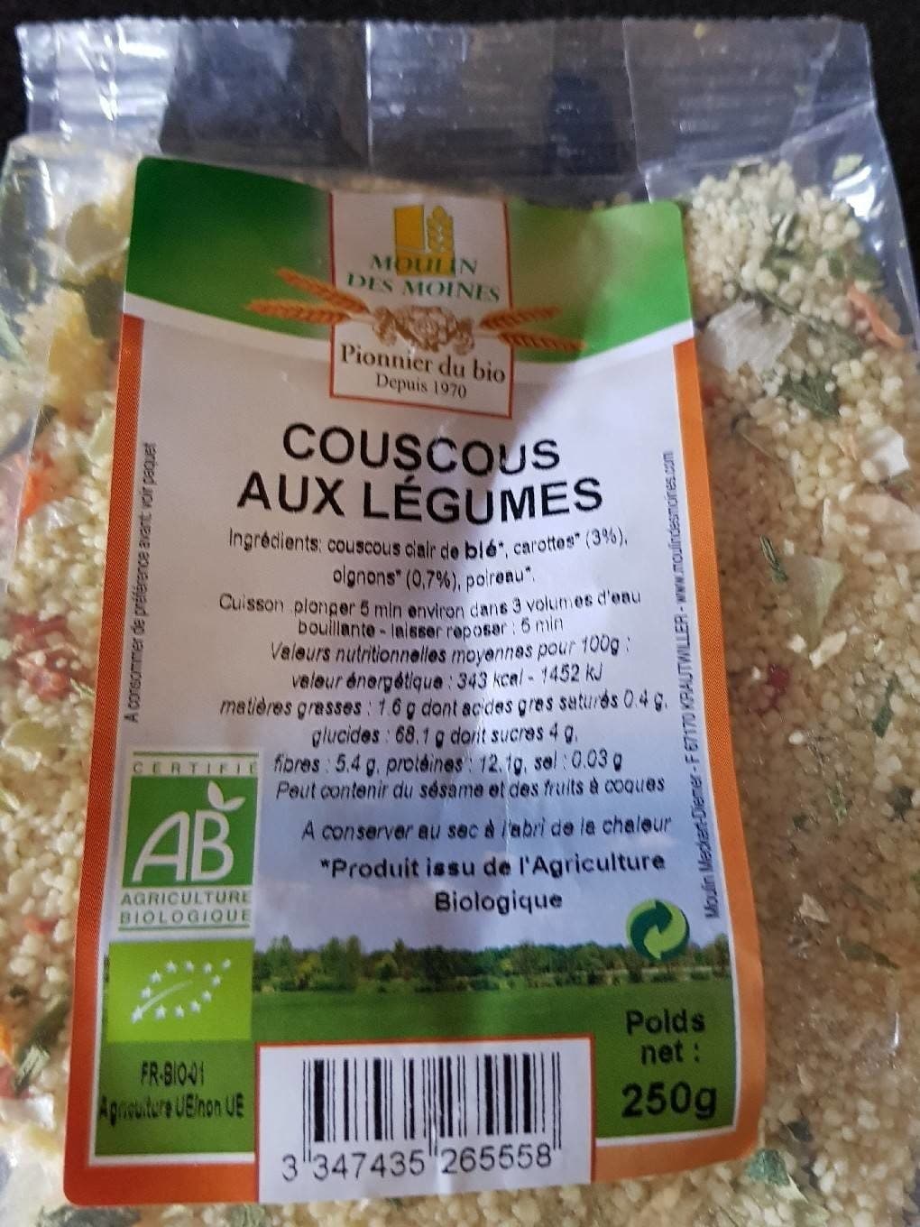 Moulin des moines Epicerie / Céréales, Graines, Pâtes, Riz / Semoule, Boulgour, Couscous packshot