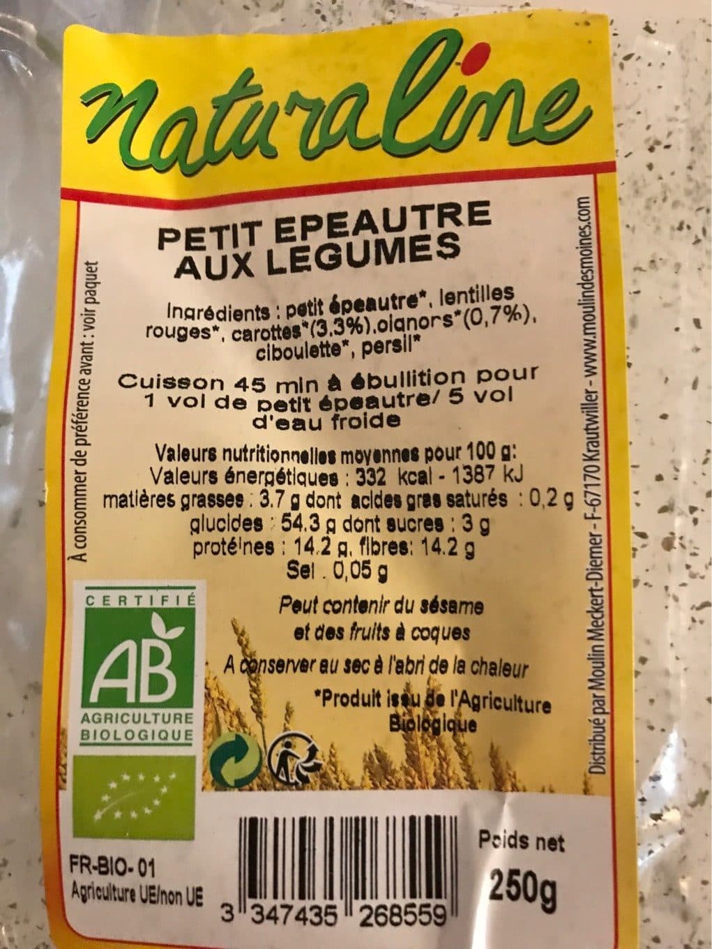 Moulin des moines Petit Épeautre aux Légumes packshot