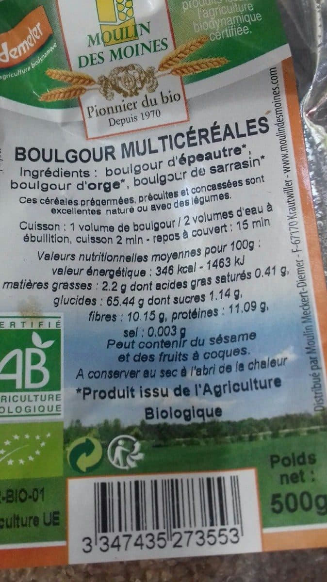 Moulin des Moines Boulgour multicérérales packshot