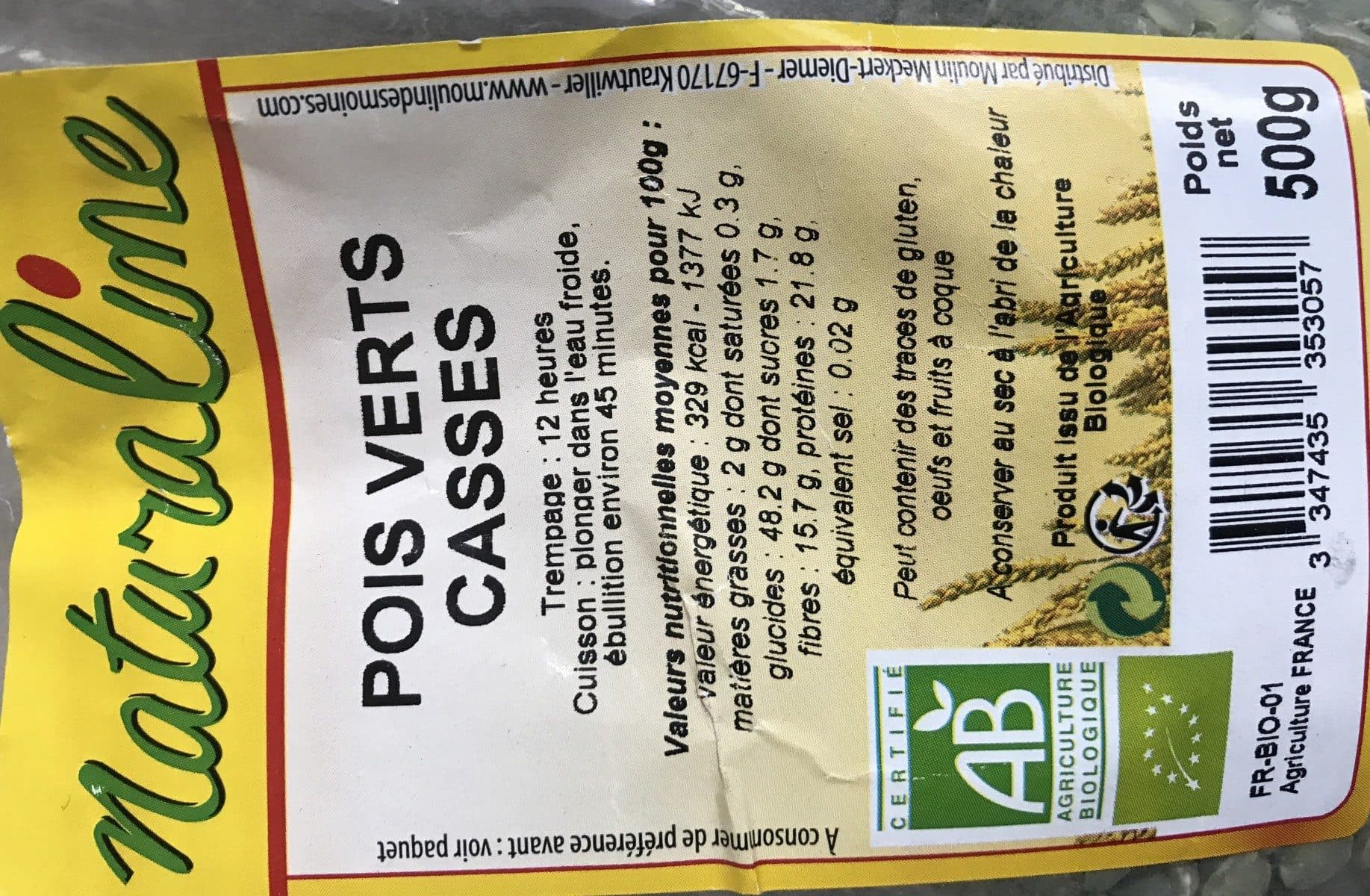Moulin des Moines Pois vert cassés packshot