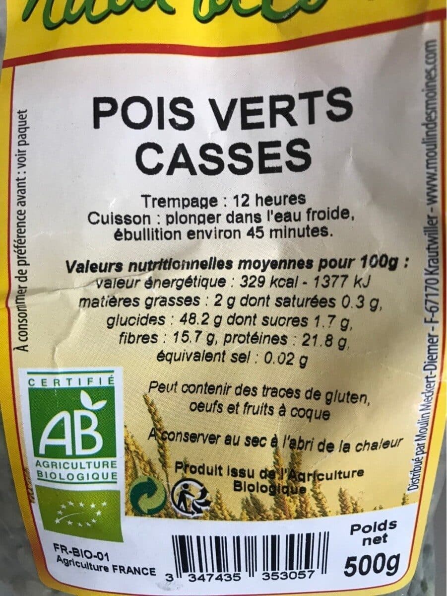 Moulin des Moines Pois vert cassés packshot