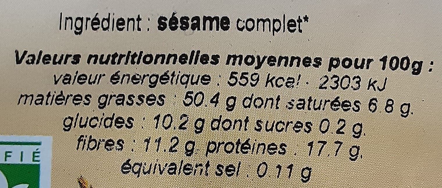 Naturaline Graines de sesame completes bio MOULIN DES MOINES packshot