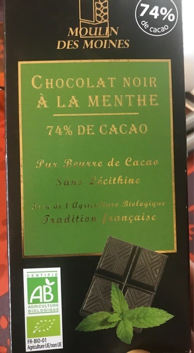 Moulin des Moines Cholocat noir a la menthe packshot