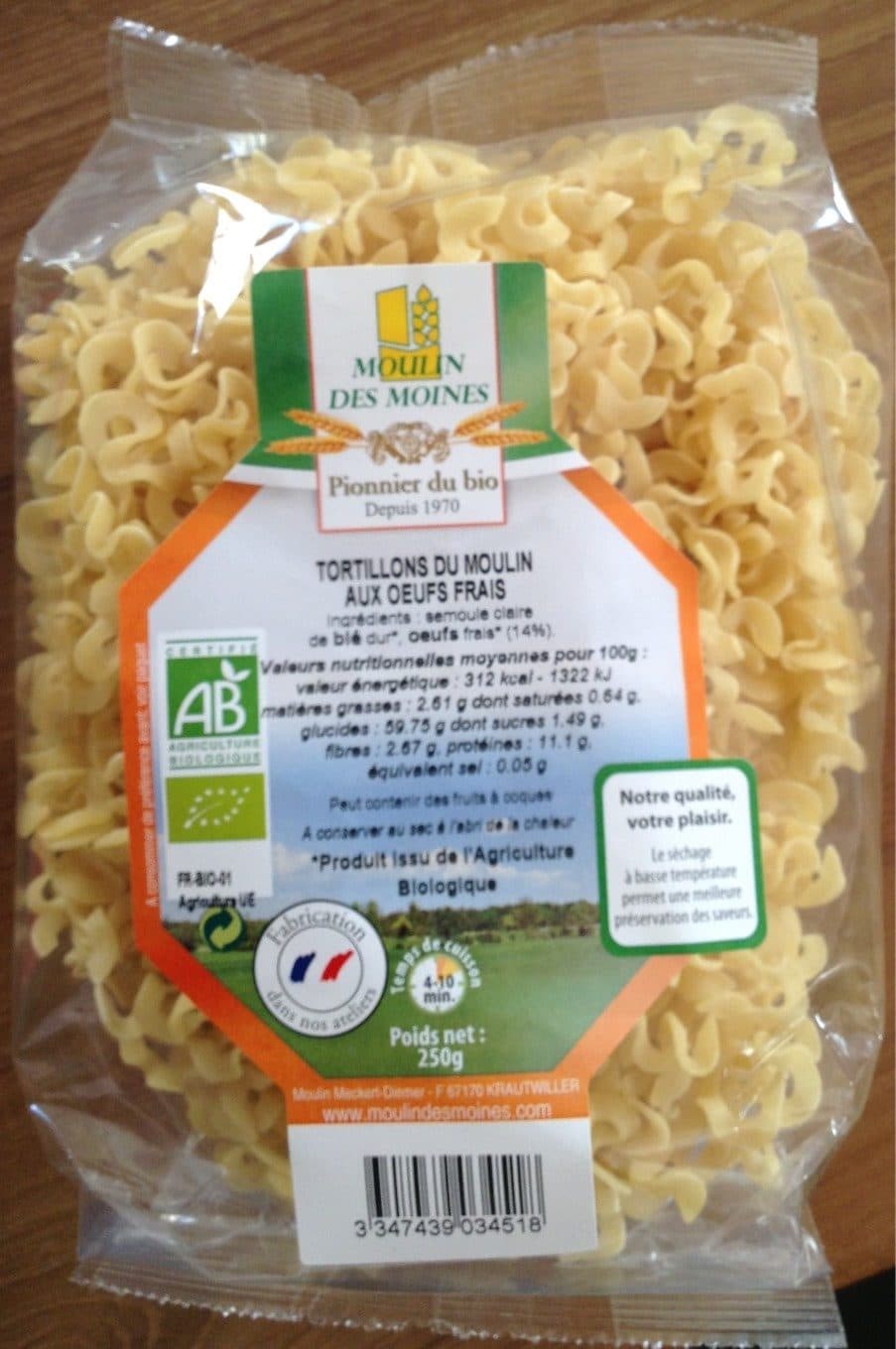 Moulin des moines Tortillons Aux Oeufs Frais packshot