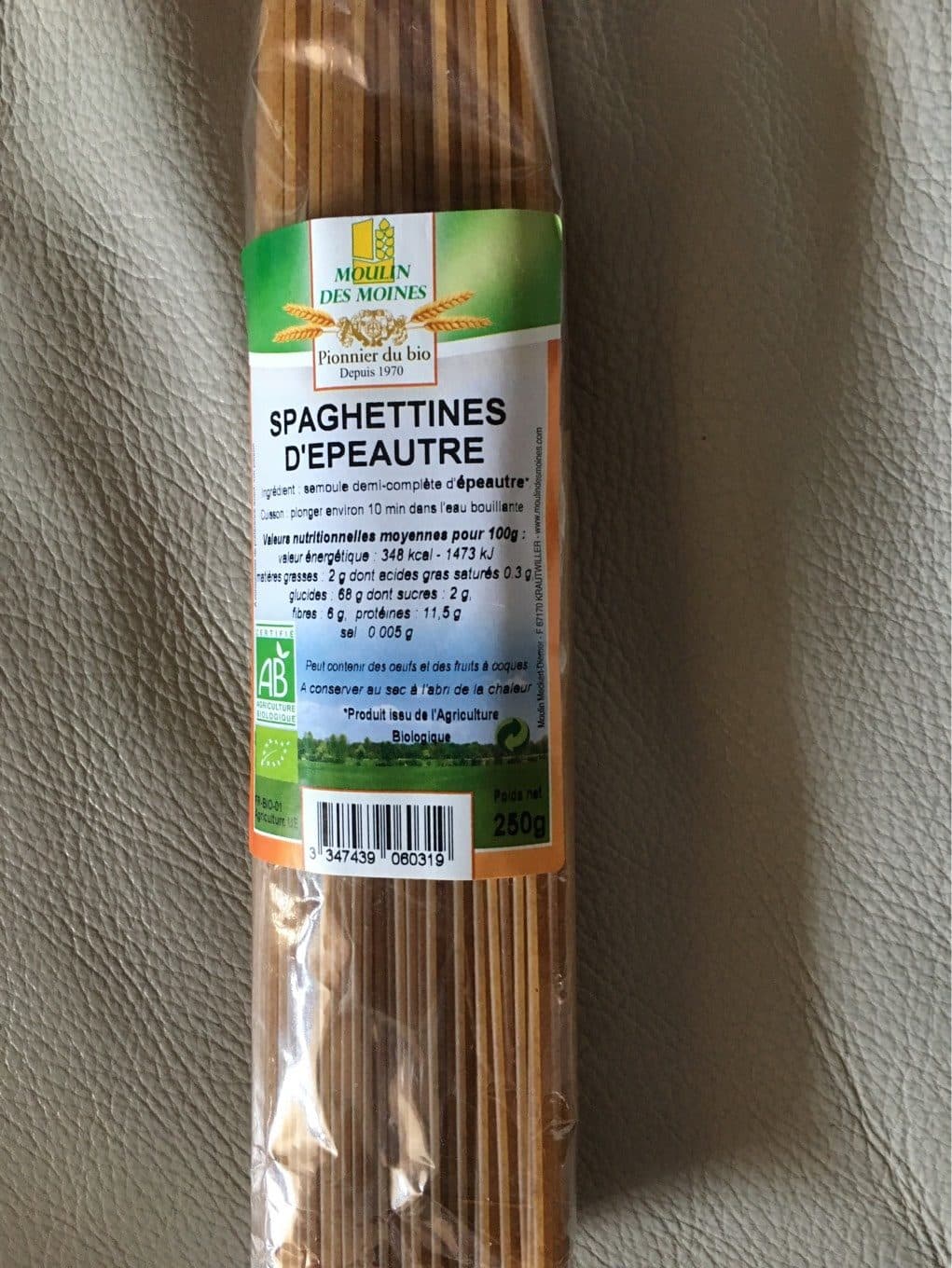 Moulin Des Moines Spaghettines d'epautre packshot