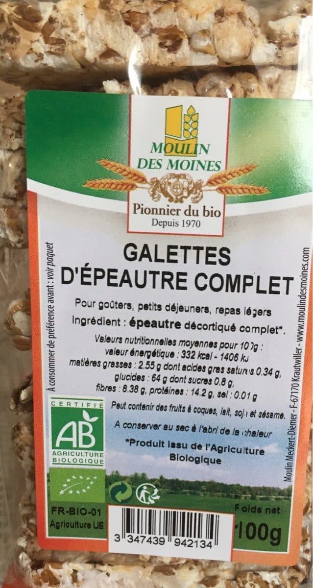 Moulin des moines Galettes Épeautre Complet packshot