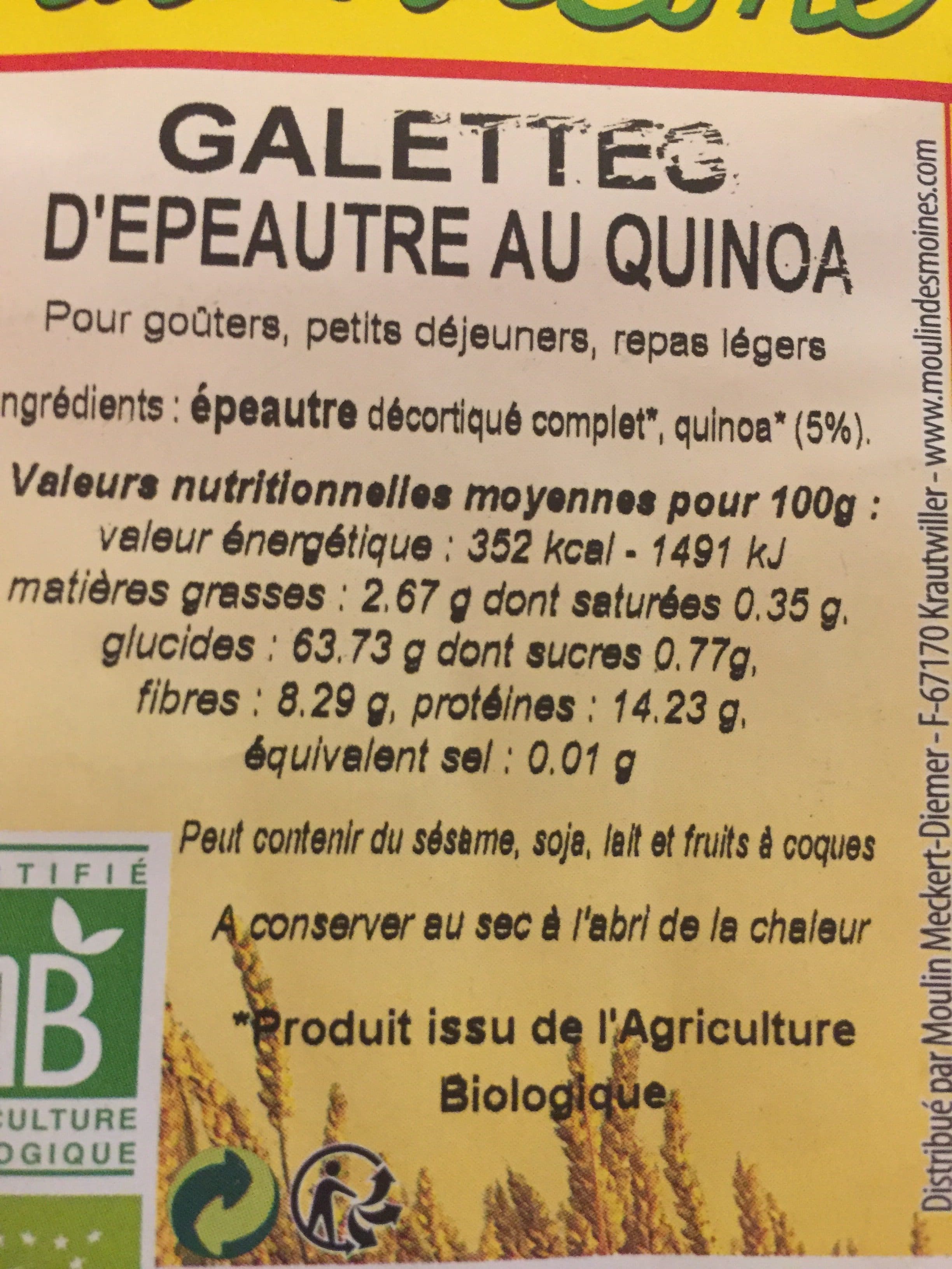 Naturaline Galettes d'épeautre au Quinoa packshot
