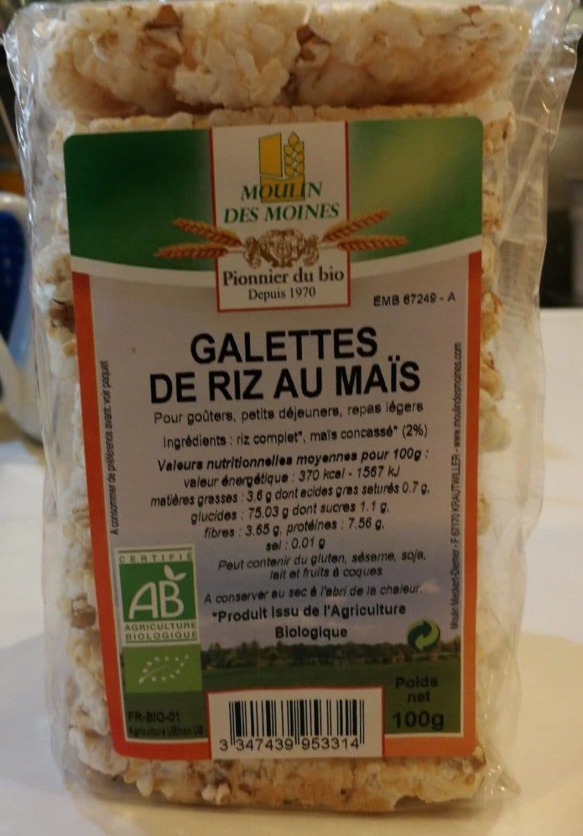 Moulin des moines Galettes de riz au maïs packshot