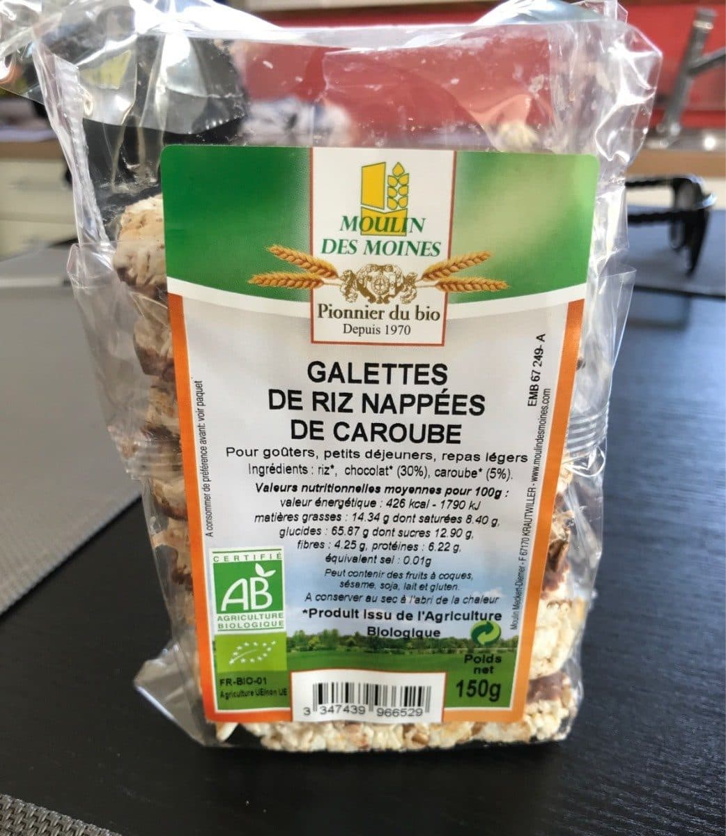 Moulin des moines Galettes de riz nappées de caroube packshot