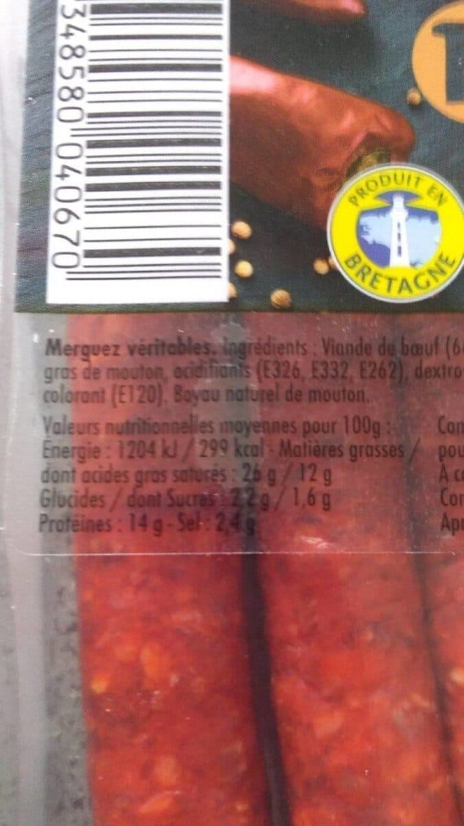 Jean Floc'h Veritables merguez JEAN FLOC'H, 10 pieces packshot