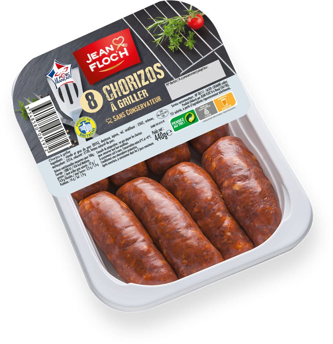 Jean Floc'h Chorizos a griller JEAN FLOC'H, 8 pieces packshot