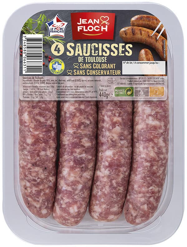 Jean Floc'h Saucisses de toulouse packshot