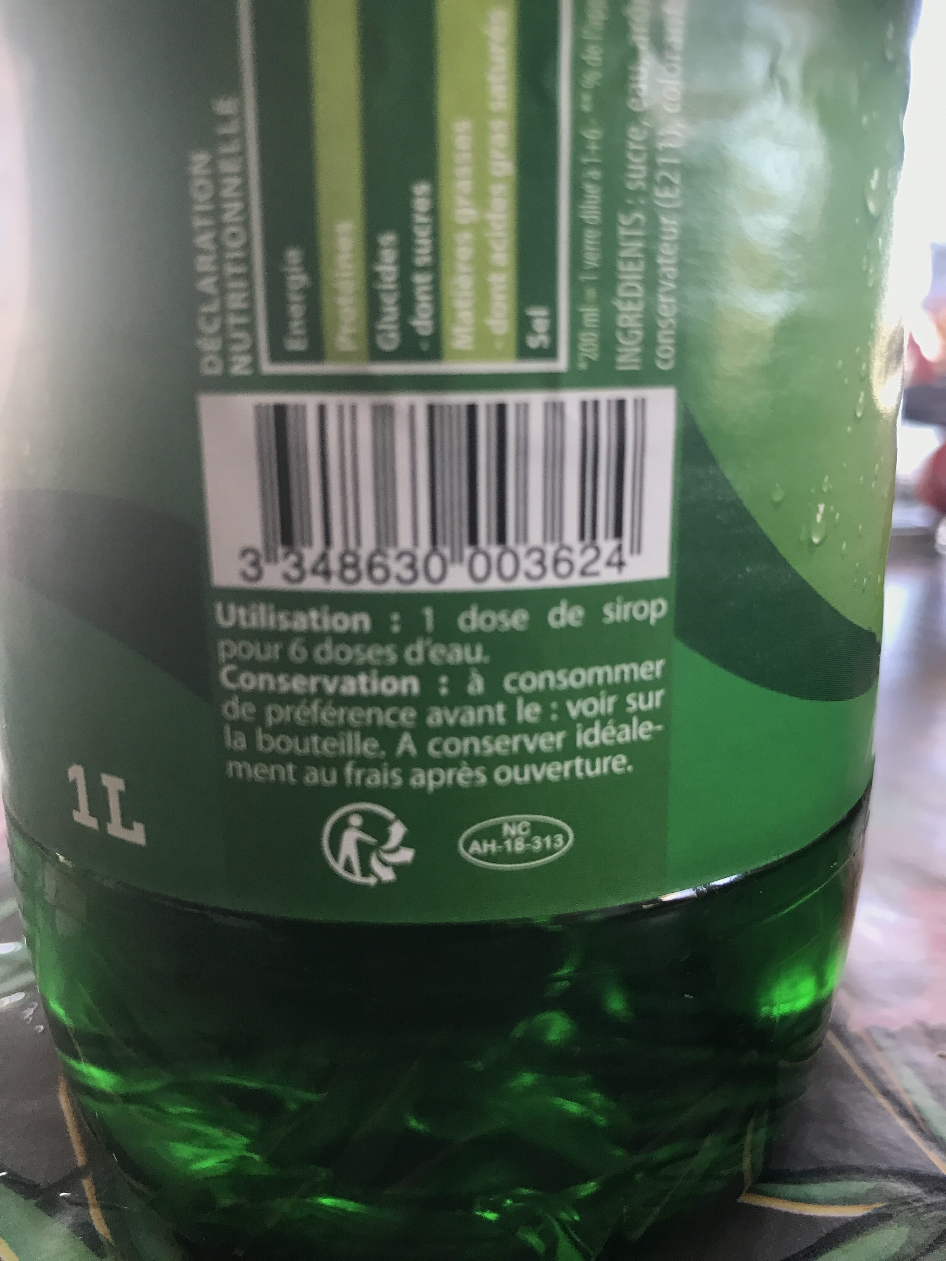Open Food Facts Sirop Menthe 1litre packshot